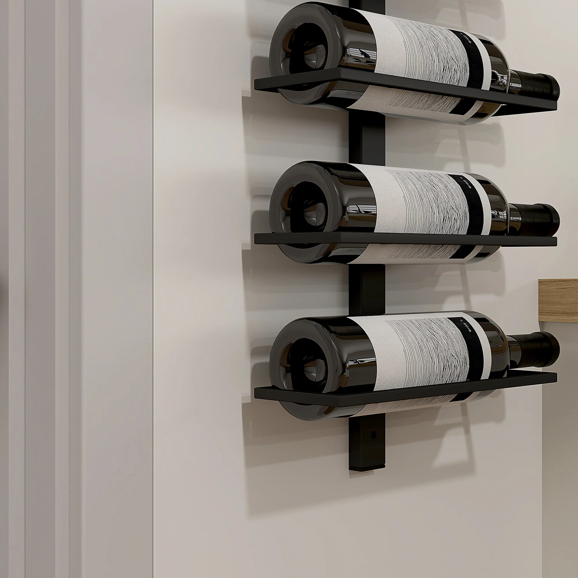 HOMCOM Wall Mount Wine Rack, Wall Wine Rack For 10 Wine Bottles, Black - Image 9