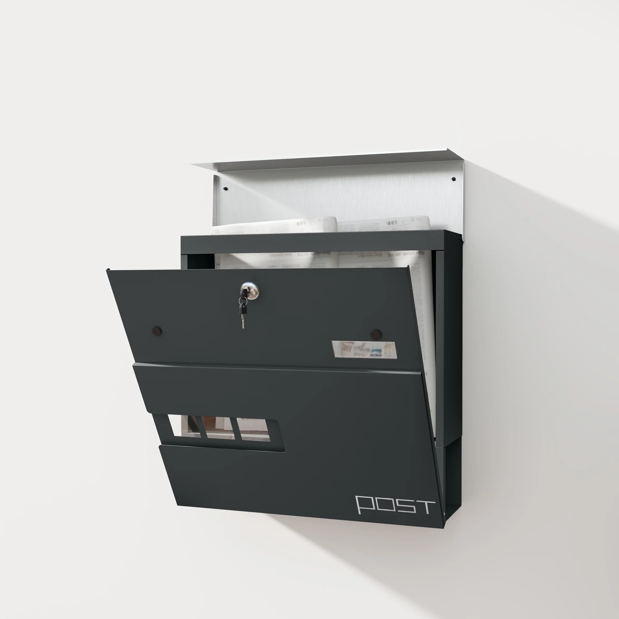 HOMCOM Wall Mounted Post Box, Weatherproof Letterbox with Lock - Image 18