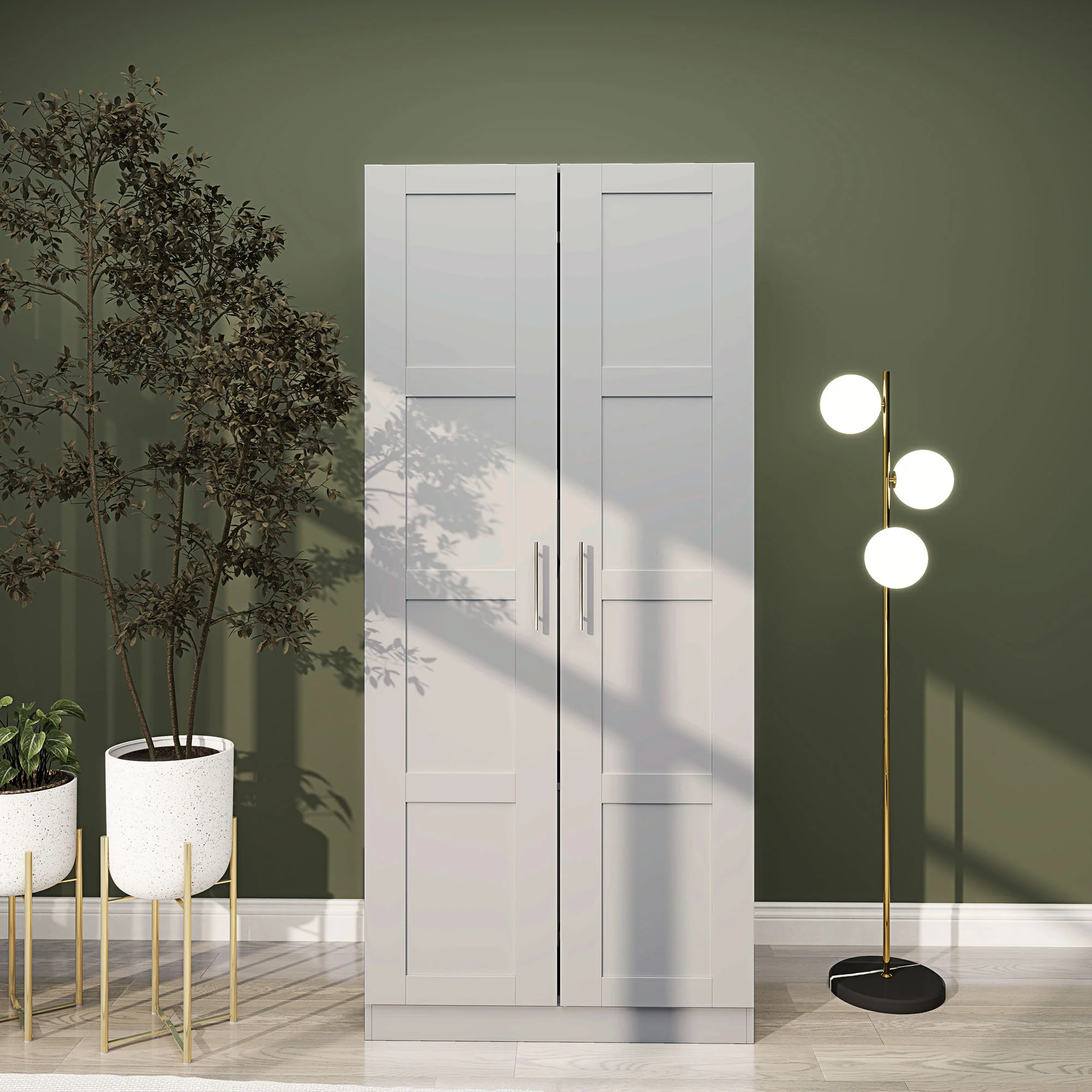 HOMCOM Wardrobe for Bedroom, Double Wardrobe with Hanging Rail - Image 11