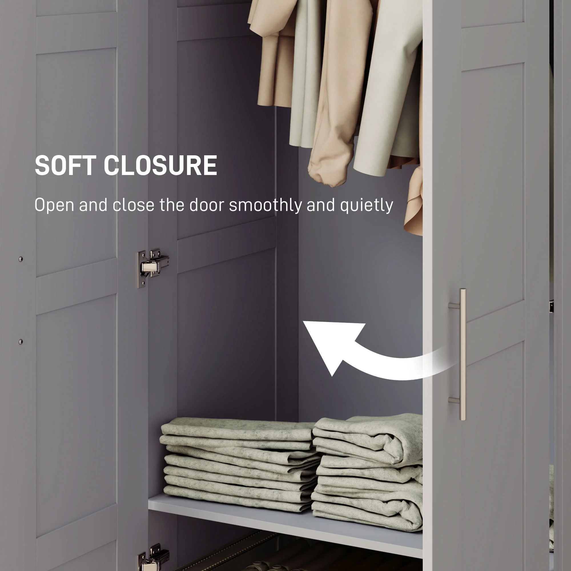 HOMCOM Wardrobe for Bedroom, Double Wardrobe with Hanging Rail - Image 13