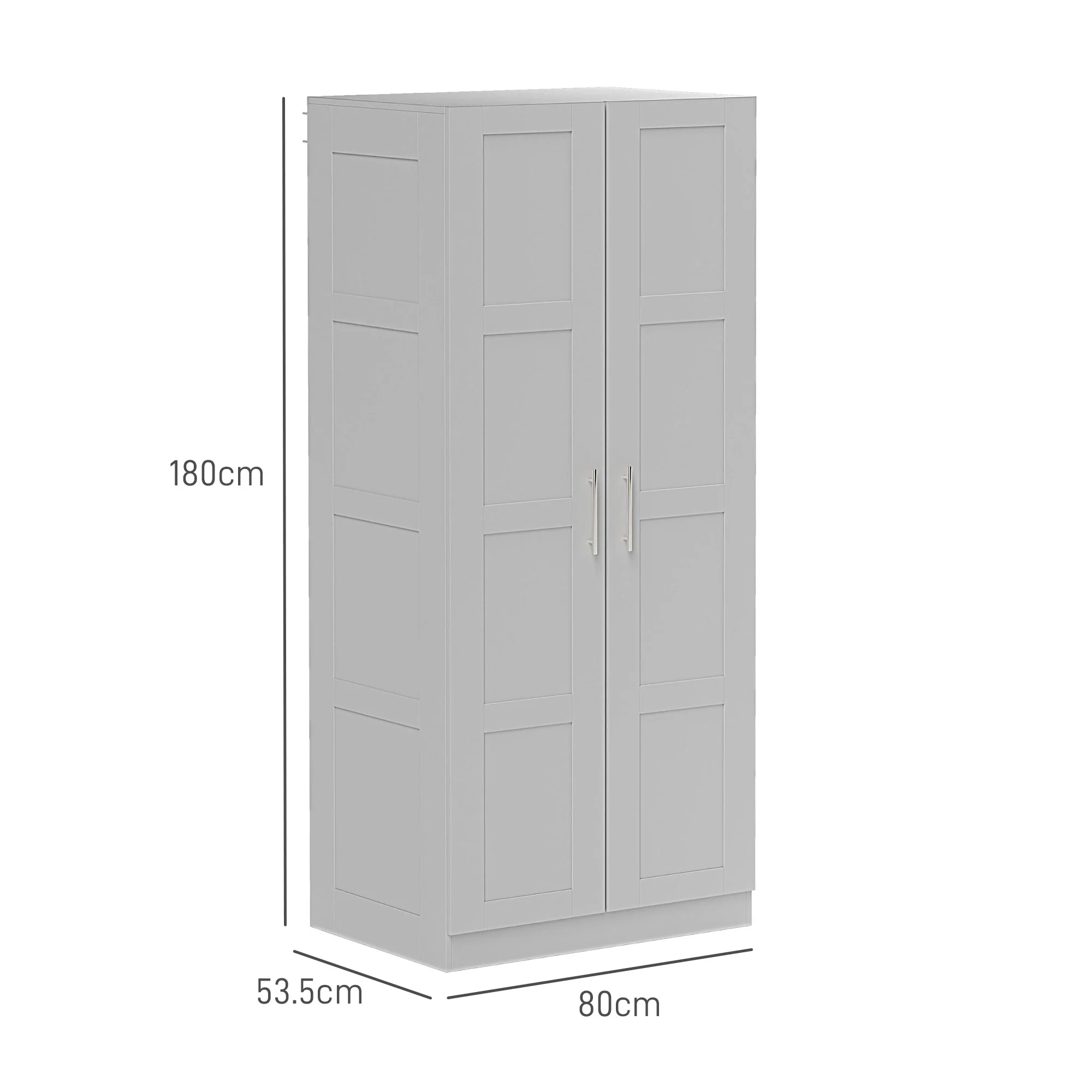 HOMCOM Wardrobe for Bedroom, Double Wardrobe with Hanging Rail - Image 14