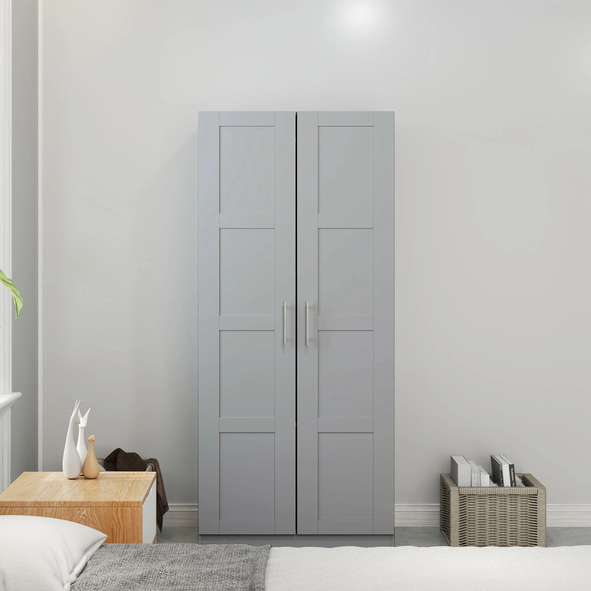 HOMCOM Wardrobe for Bedroom, Double Wardrobe with Hanging Rail - Image 16