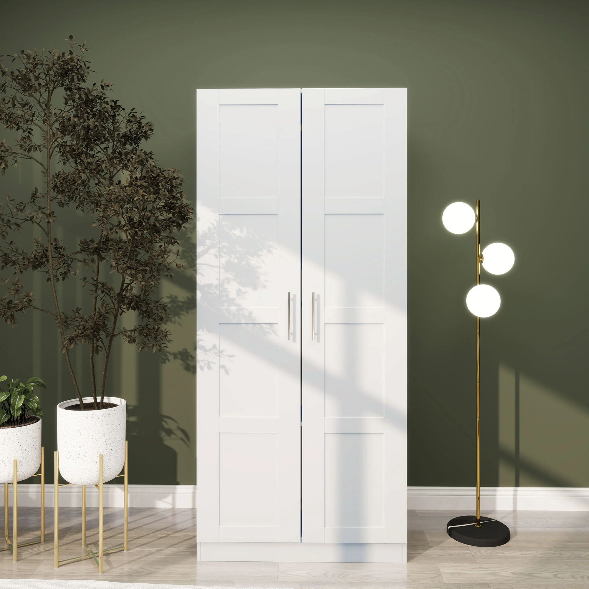 HOMCOM Wardrobe for Bedroom, Double Wardrobe with Hanging Rail - Image 20