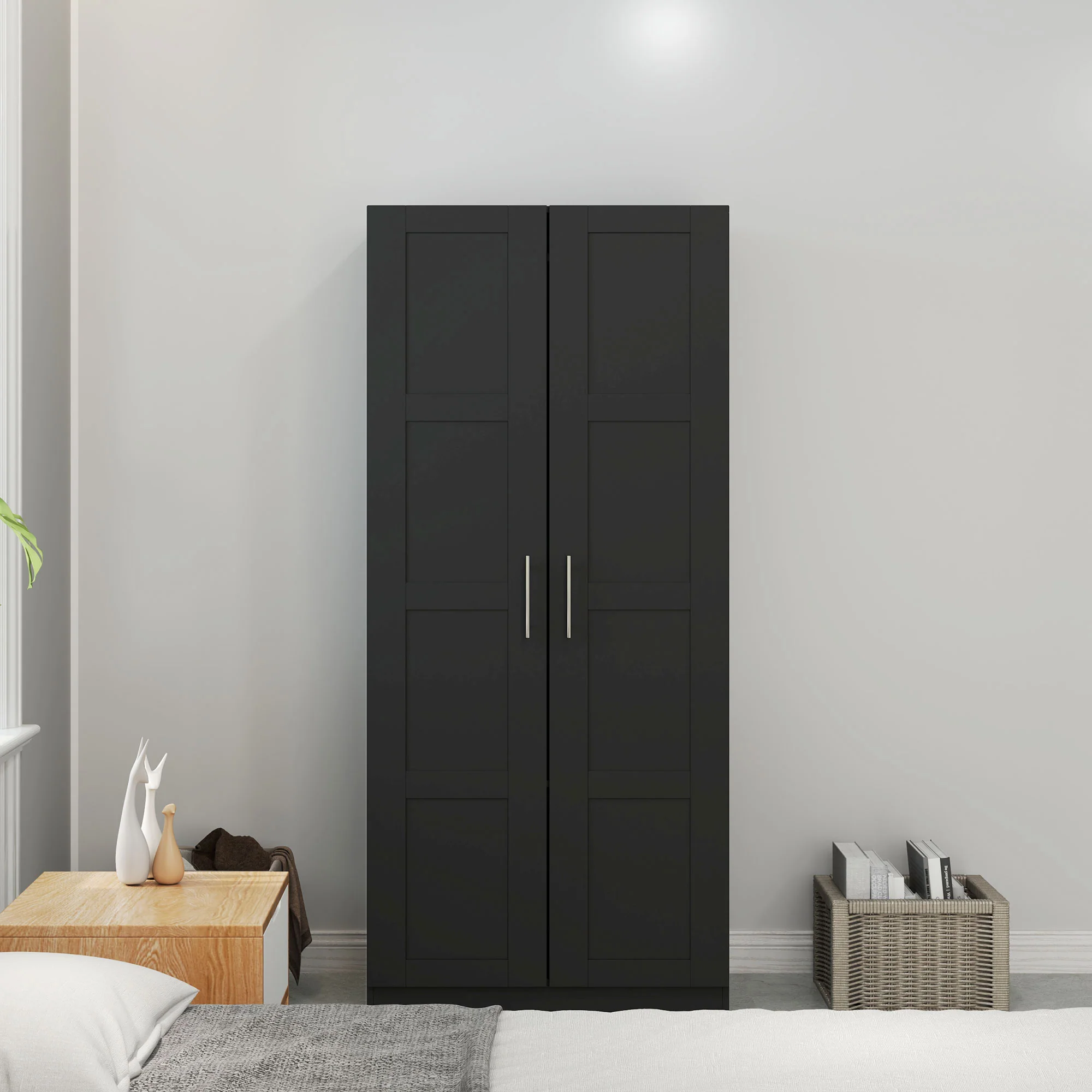 HOMCOM Wardrobe for Bedroom, Double Wardrobe with Hanging Rail - Image 7