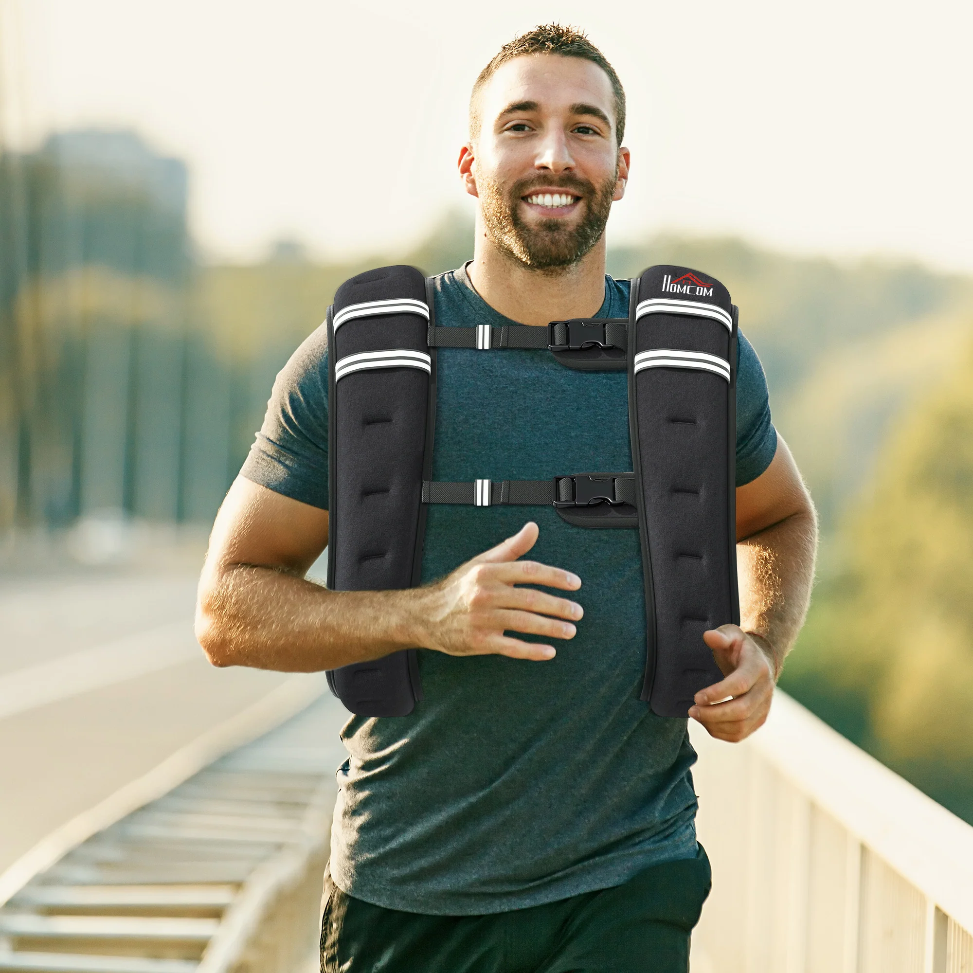 HOMCOM Weighted Vest With Adjustable Straps, Pocket, Reflective Strips - Image 10