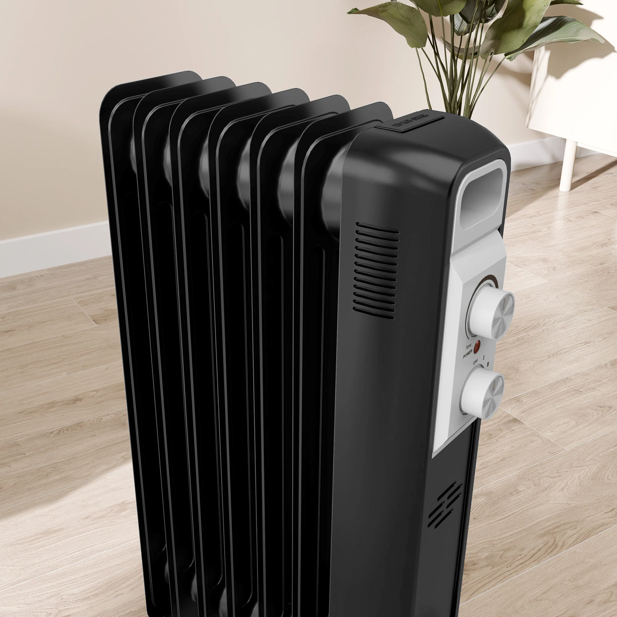 HOMCOM White 1500W 7 Fin Oil Filled Heater Radiator For Home - Image 17