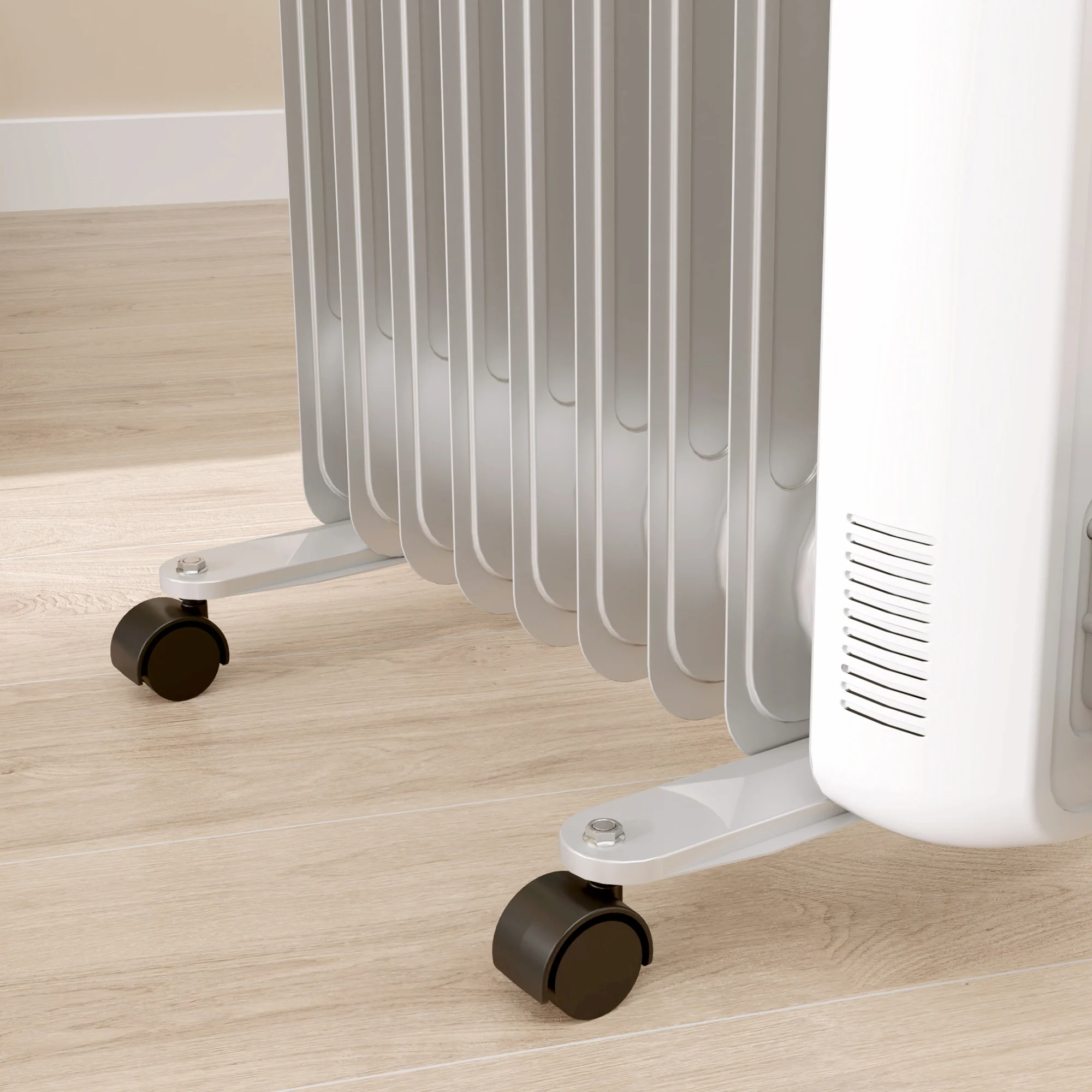 HOMCOM White 2000W 9 Fin Oil Filled Heater Radiator For Home - Image 8