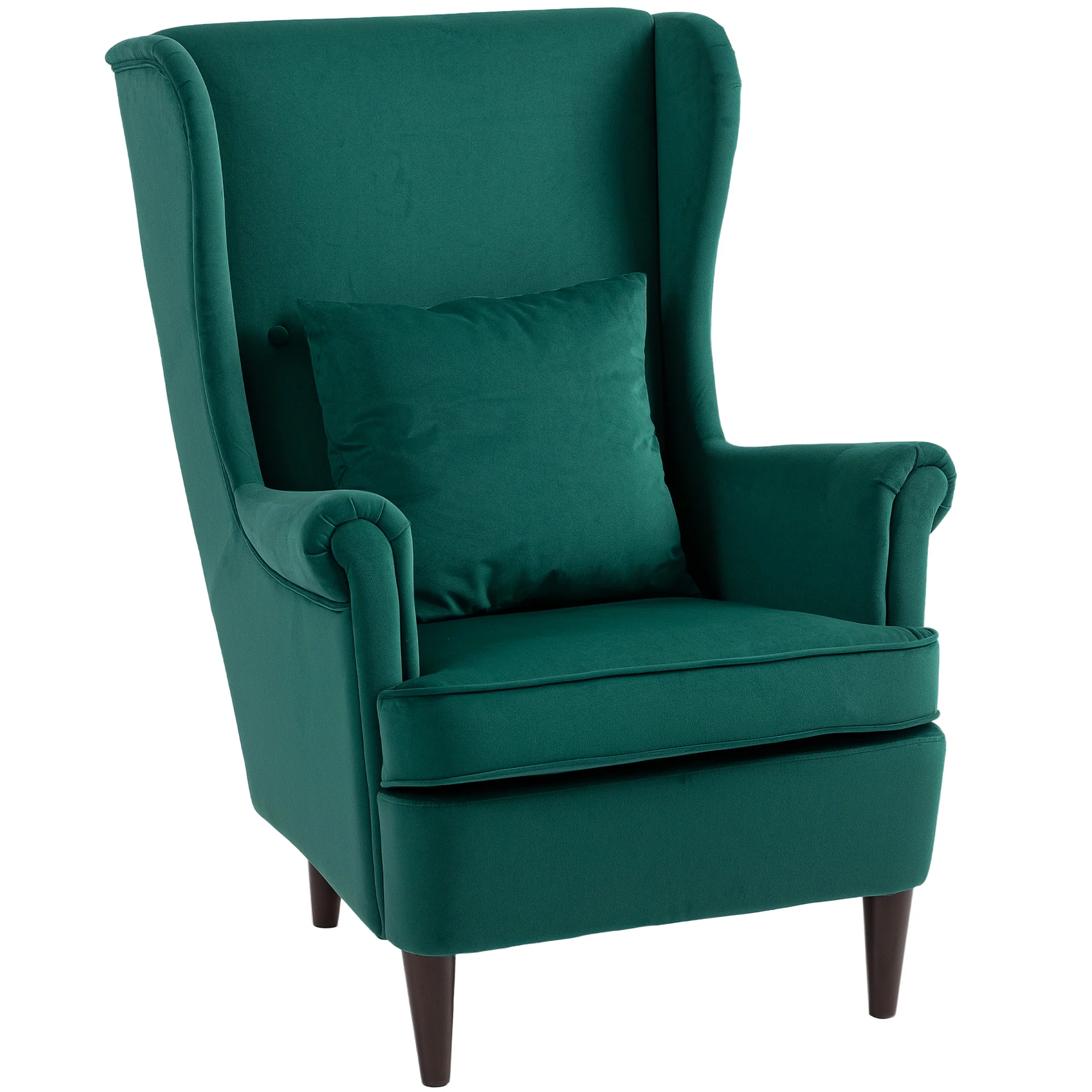 HOMCOM Wingback Chair, Modern Accent Chair For Living Room Bedroom - Image 10