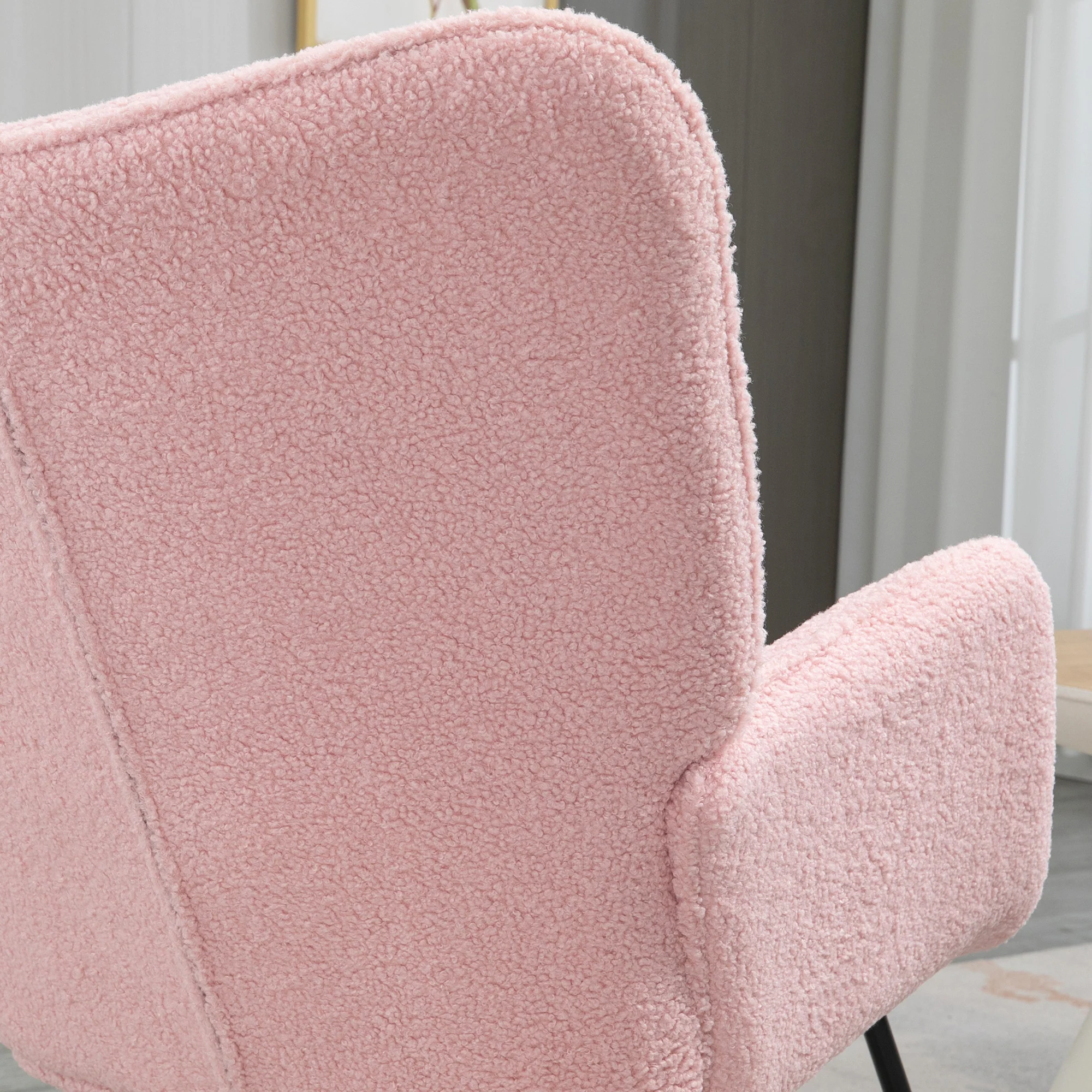 HOMCOM Wingback Rocking Chair for Nursing w/ Steel Frame - Image 17