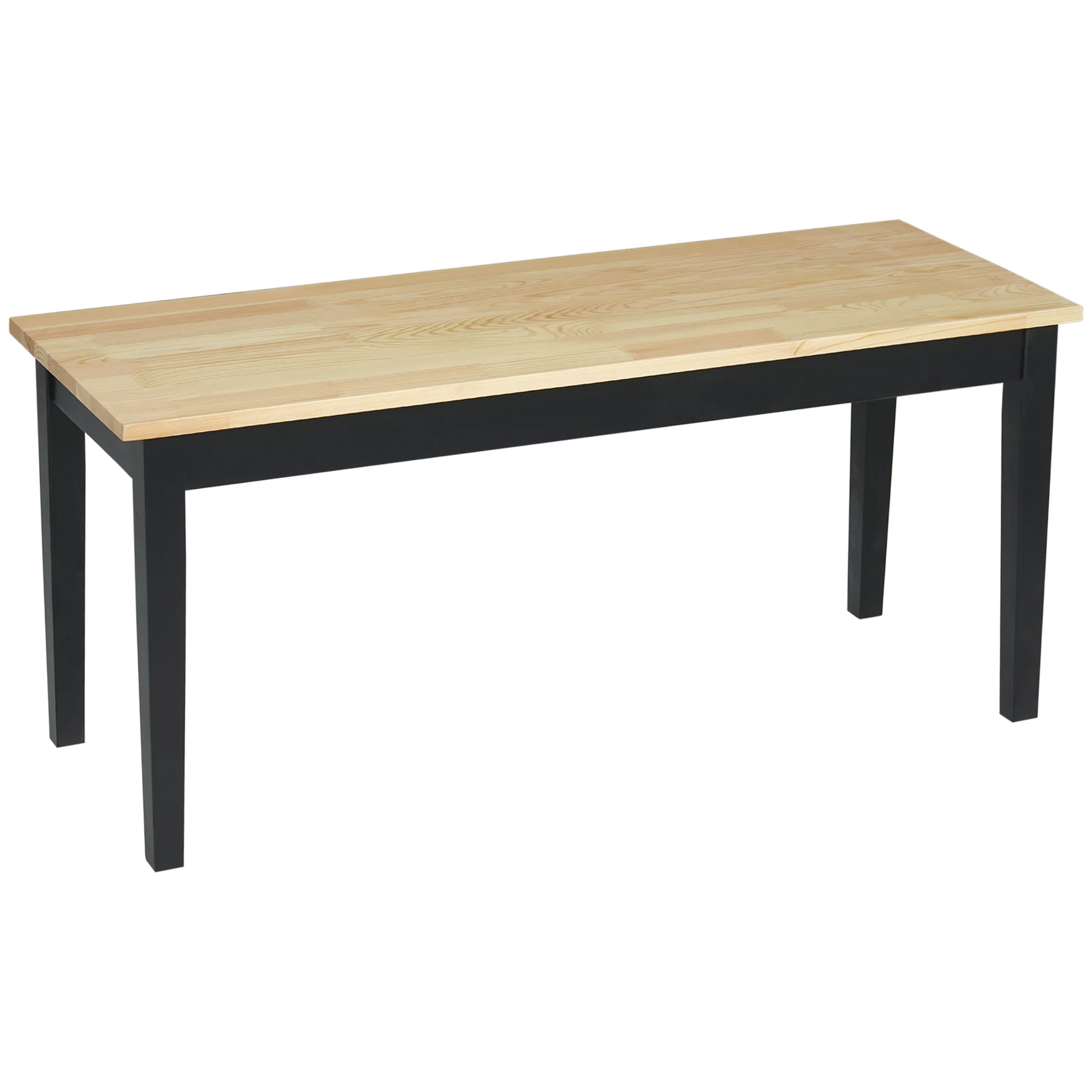 HOMCOM Wood Dining Bench Wooden Bench For 2 People, Black