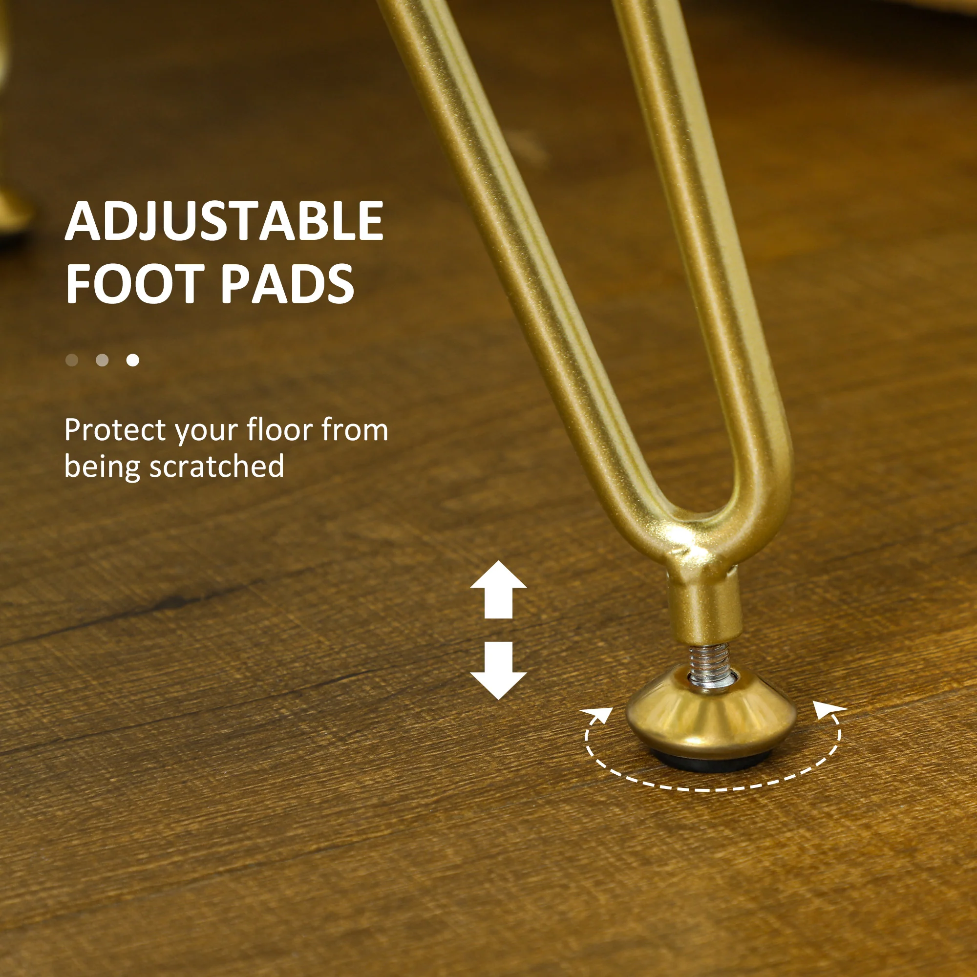 HOMCOM Woven Velvet Foot Stool with Steel Legs for Living Room - Image 7