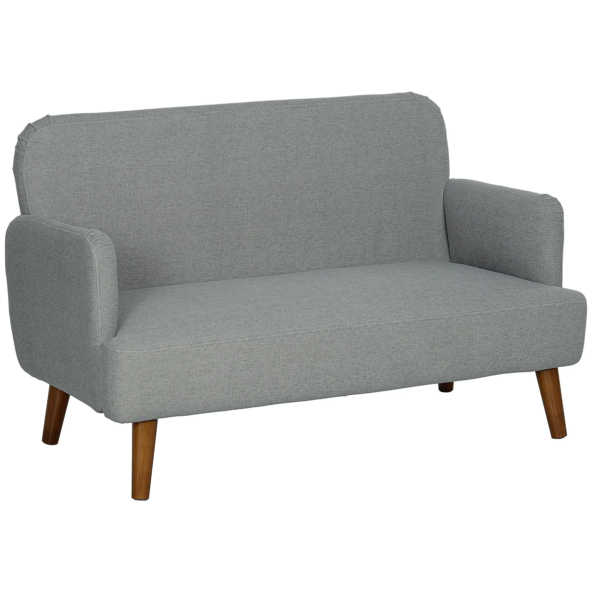 HOMCOM 2 Seater Sofa With 21cm Thick Padding And Wood Legs - Cream/Grey/Yellow - Image 18