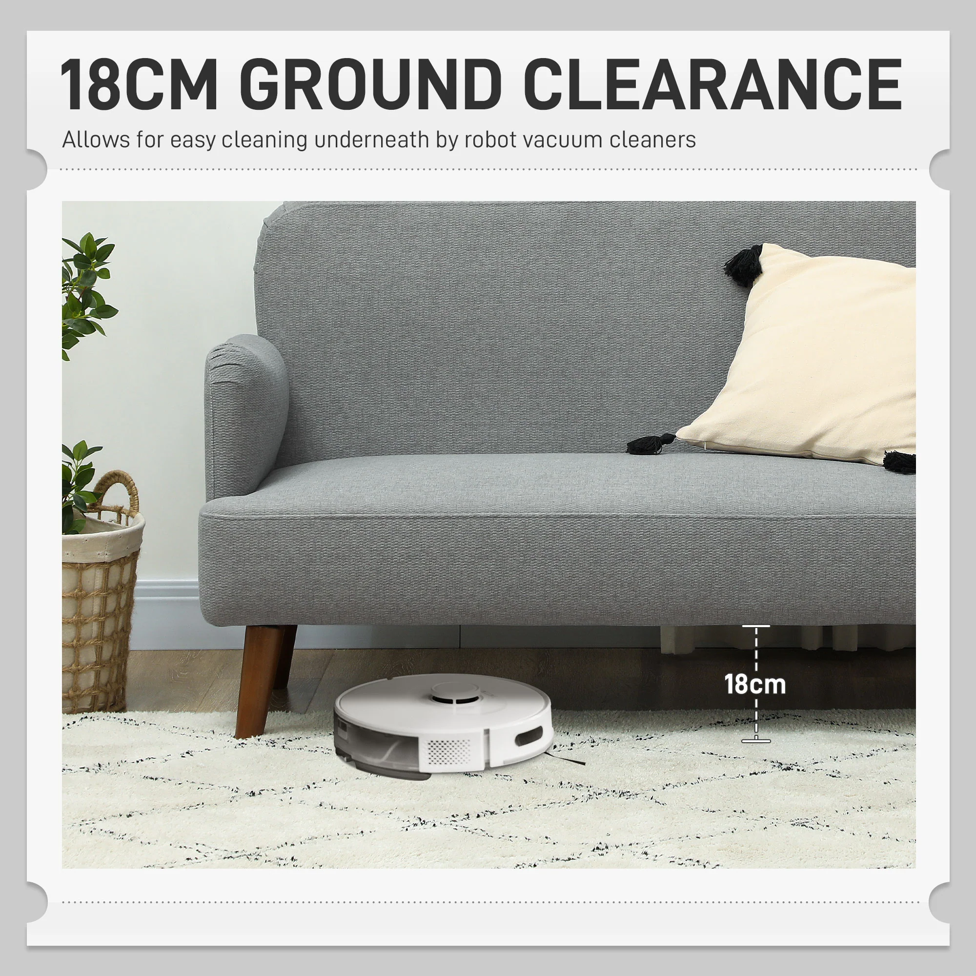 HOMCOM 2 Seater Sofa With 21cm Thick Padding And Wood Legs - Cream/Grey/Yellow - Image 22