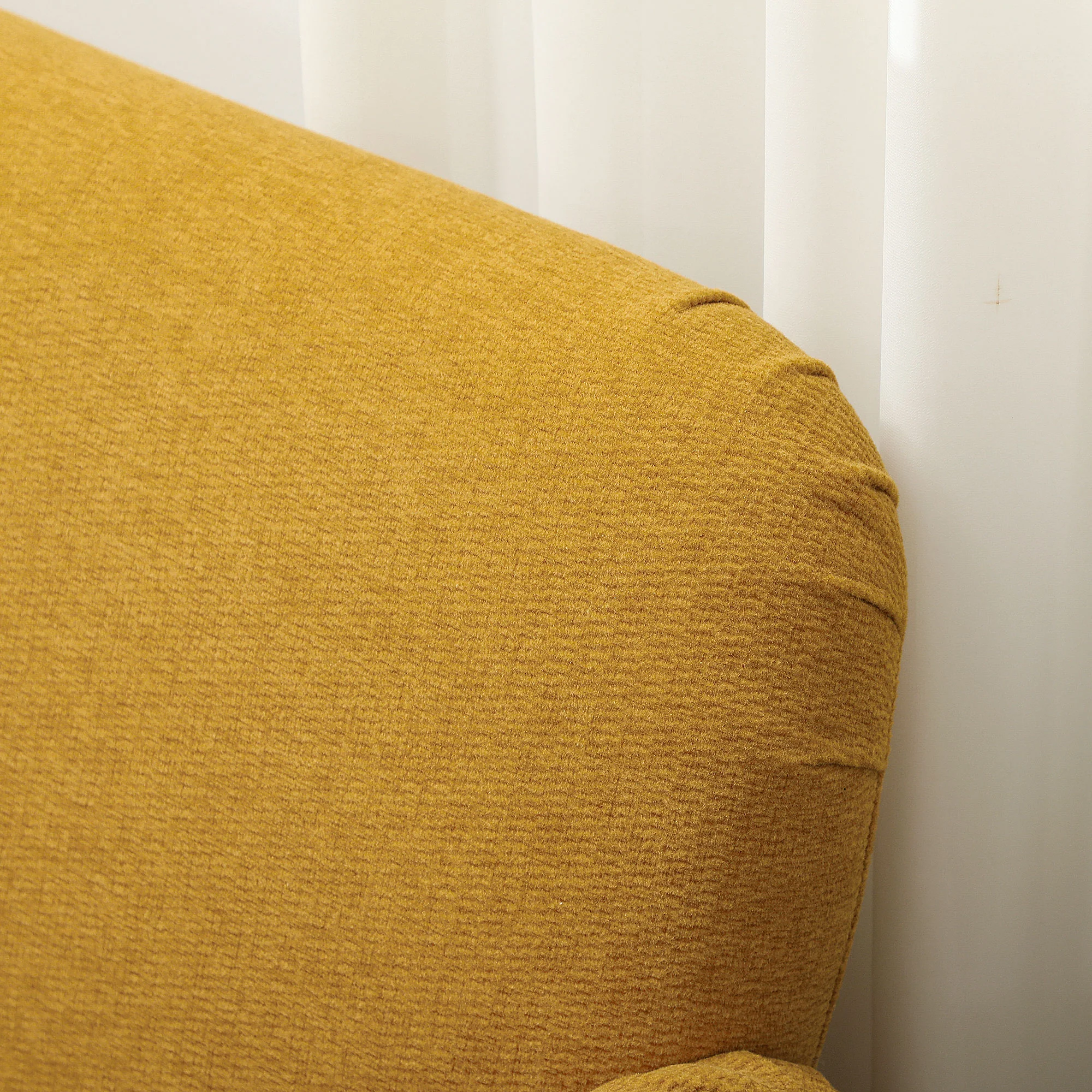HOMCOM 2 Seater Sofa With 21cm Thick Padding And Wood Legs - Cream/Grey/Yellow - Image 8