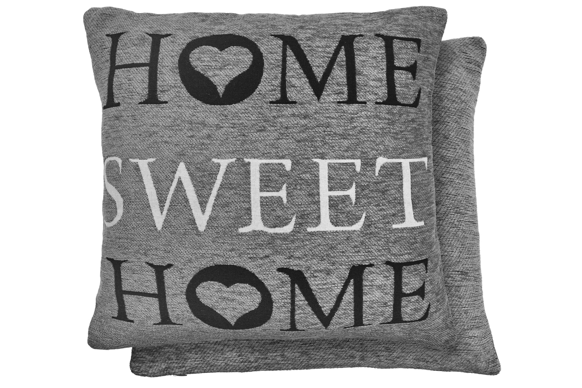 Home Sweet Home Jacquard Cushion Cover in Silver - Image 2