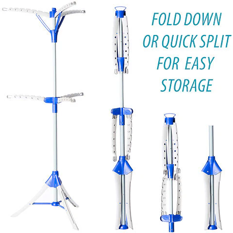 Homefront Clothes Rail Airer Drier Two Tier, Portable Clothes Horse Hanger Rotary Tripod Design, Folds Flat for Storage - Image 4