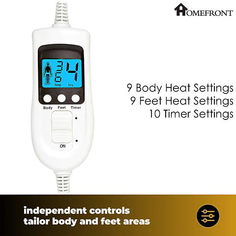 Homefront Double Electric Luxury Fleece Blanket With 9 Heat Settings And Timer Digital Control - Image 7