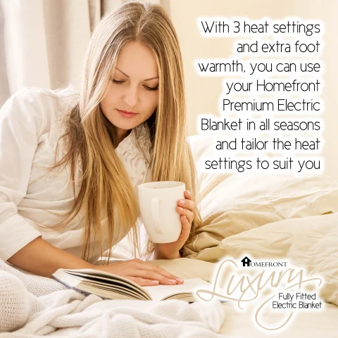 Homefront Electric Blanket King Size Dual Control, Built In Advanced Overheat Protection System With Auto Safety Shut Off - Image 3