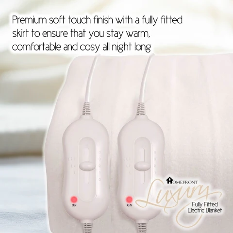 Homefront Electric Blanket King Size Dual Control, Built In Advanced Overheat Protection System With Auto Safety Shut Off - Image 4