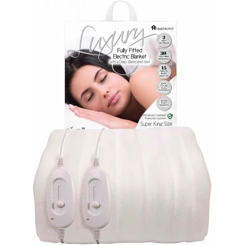 Homefront Electric Blanket Superking Size Dual Control, Built In Advanced Overheat Protection System With Auto Safety Shut Off