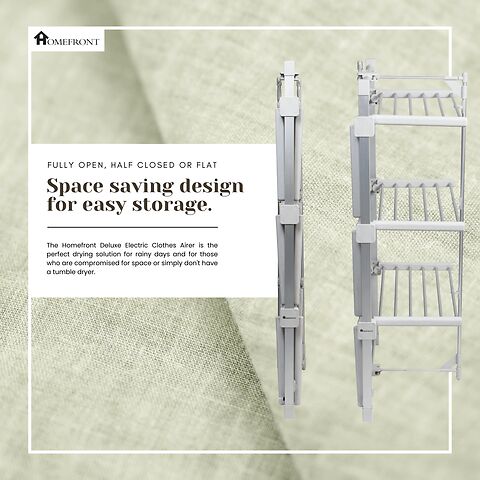 Homefront Electric Heated Clothes Airer Dryer Rack 330W Indoor 3-Tier Drier with Zip Up Cover for Even Faster Drying - Image 7