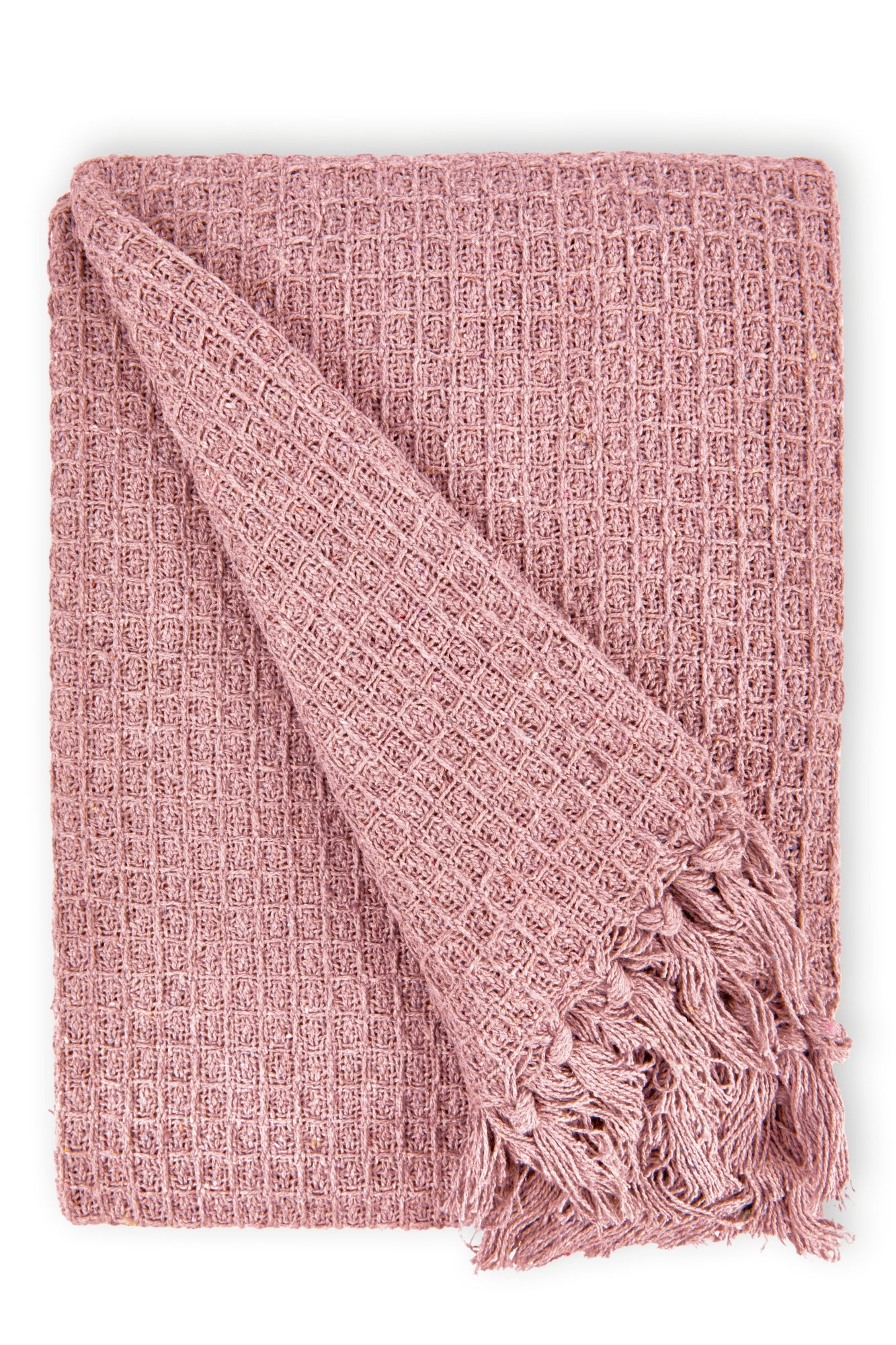 Honeycomb - Recycled Cotton Throw In Blush Pink (90x100") - Image 3