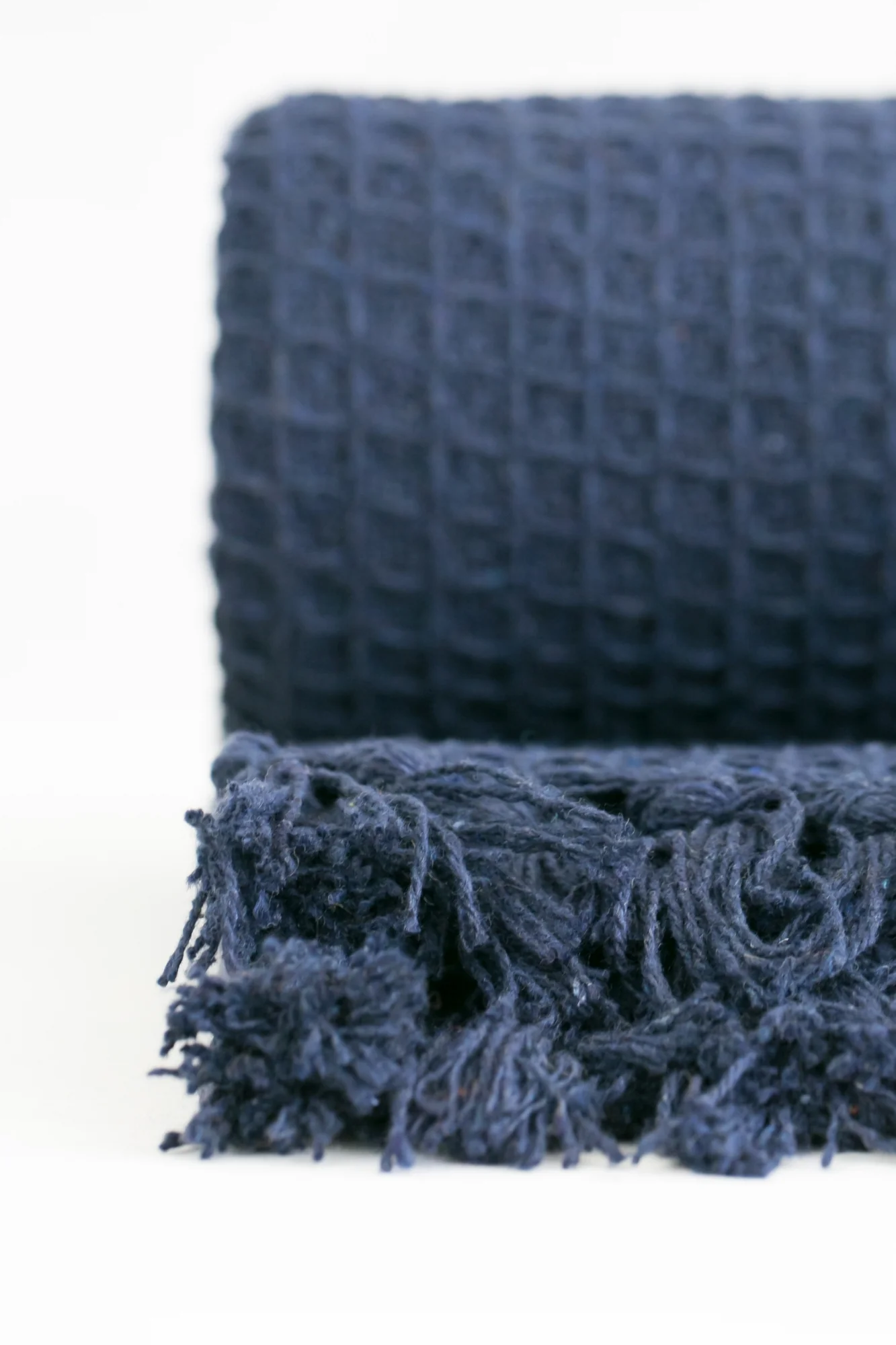 Honeycomb - Recycled Cotton Throw In Navy (50x60") - Image 2