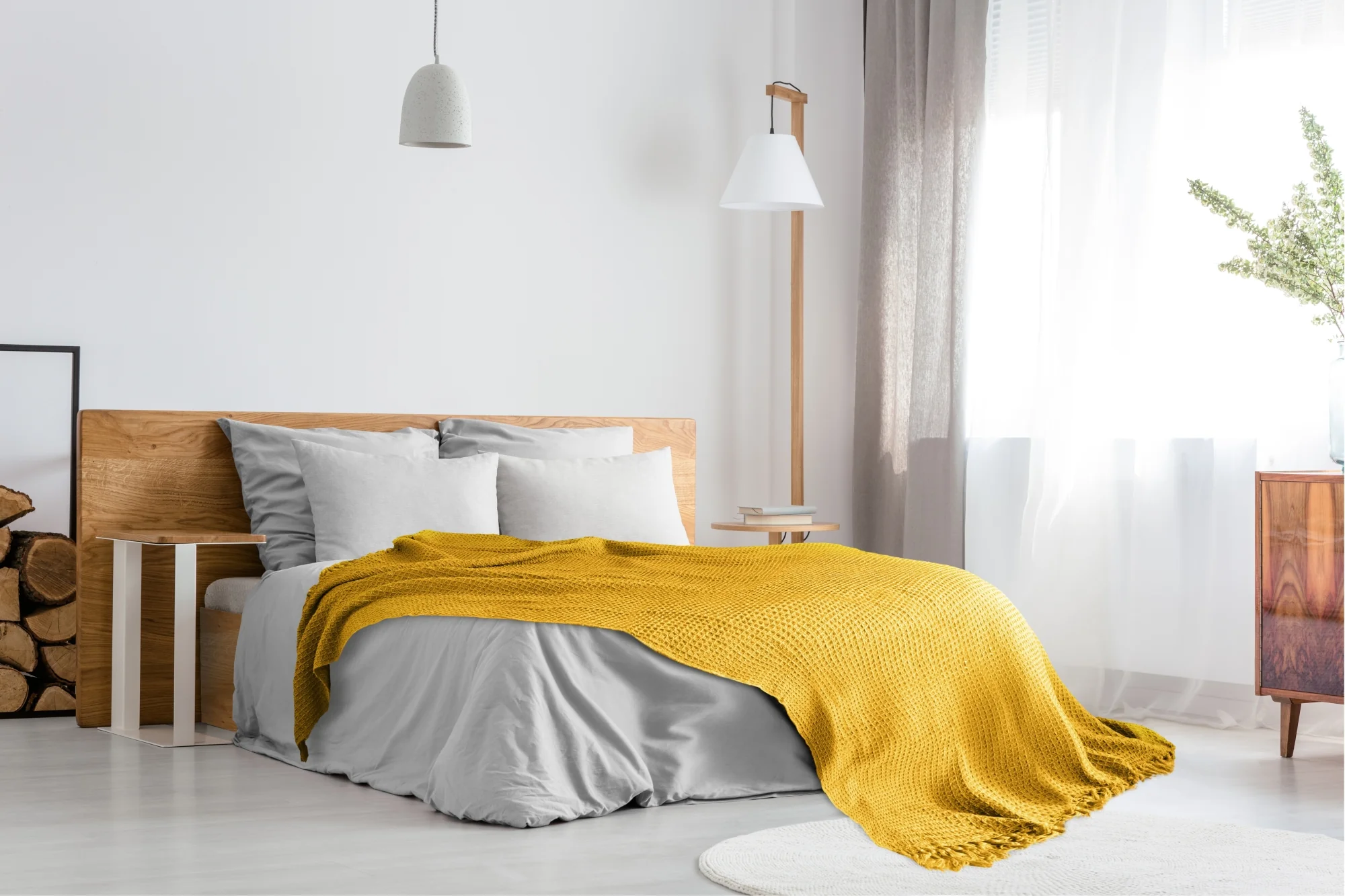 Honeycomb - Recycled Cotton Throw In Ochre (70x100") - Image 6