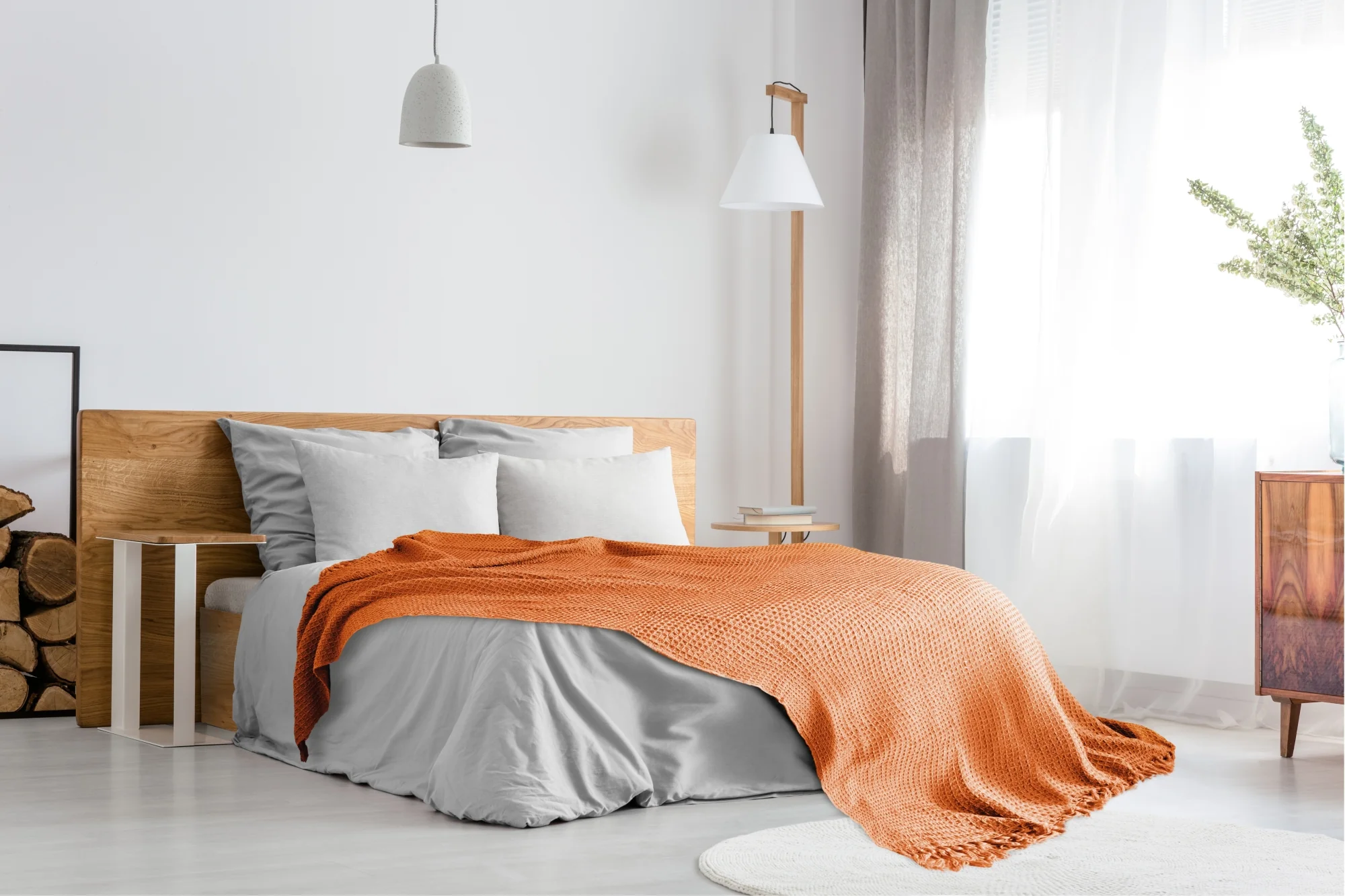 Honeycomb - Recycled Cotton Throw In Orange (50x60") - Image 6