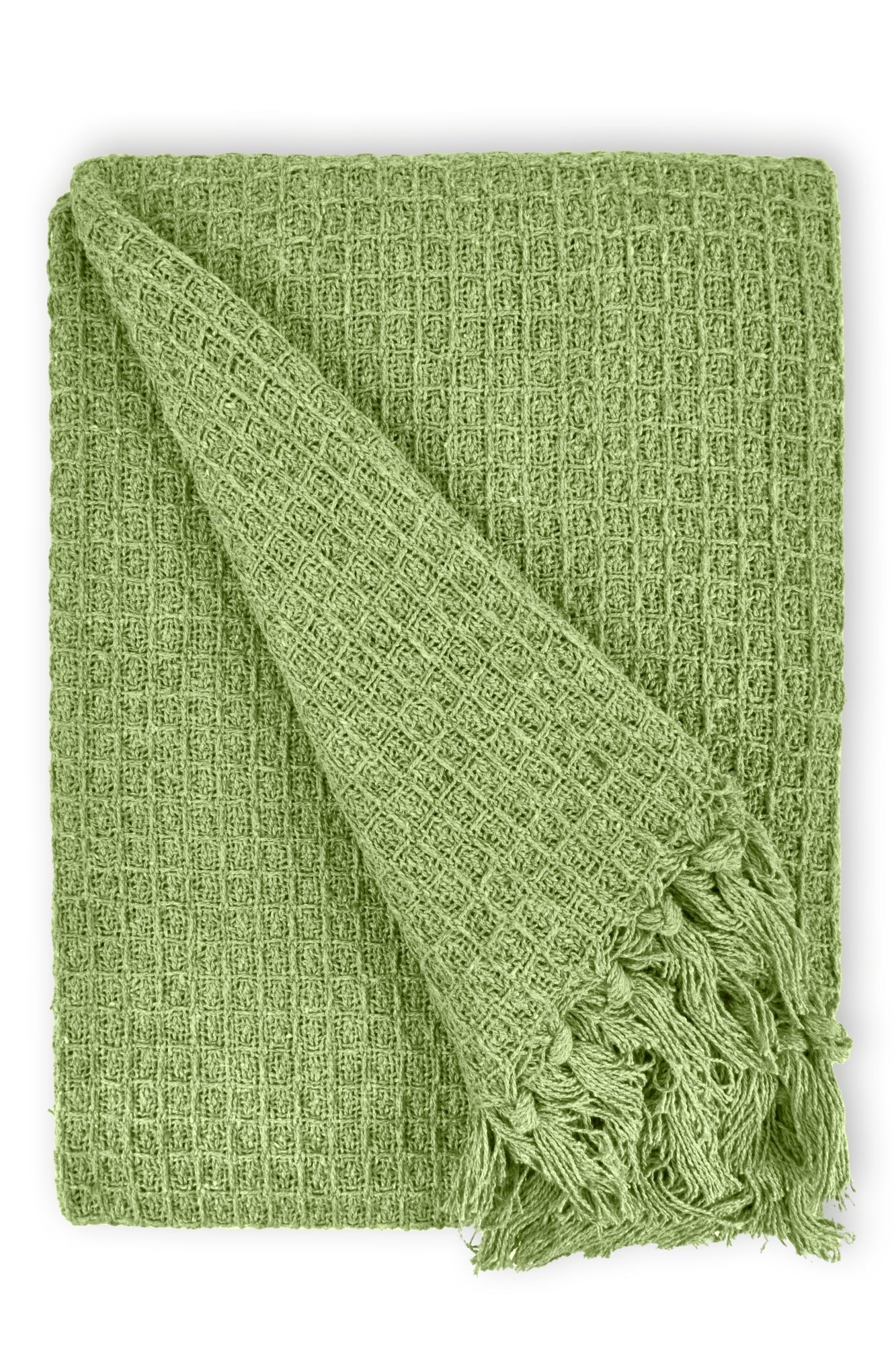 Honeycomb - Recycled Cotton Throw In Pistachio (90x100") - Image 3