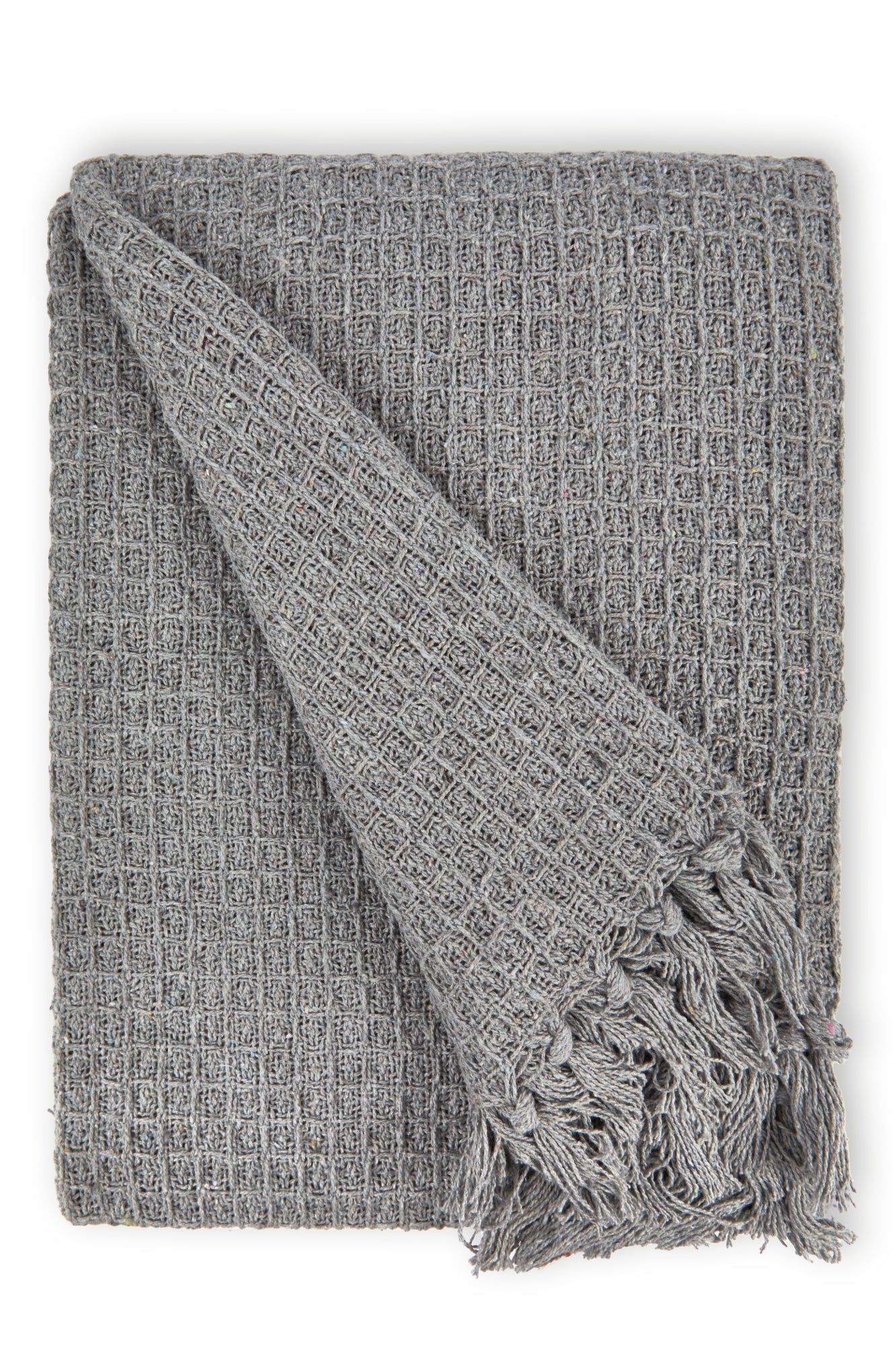 Honeycomb - Recycled Cotton Throw In Silver (70x100") - Image 3
