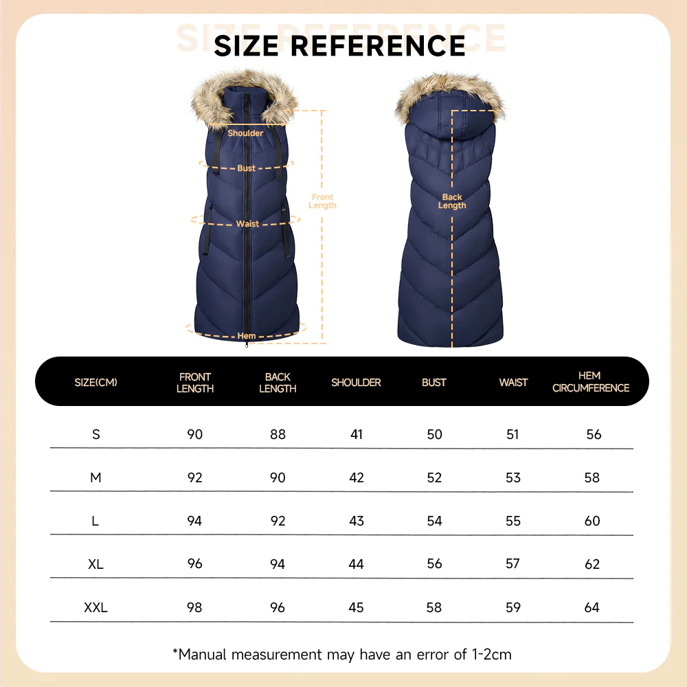 Hooded Mid-length Quilted Padded Gilet Sleeveless Coat - Image 8