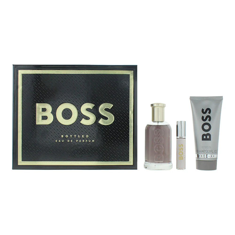 Hugo Boss Bottled 3 Piece Gift Set: Eau De Parfum 100ml - Eau De Parfum 10ml - S
