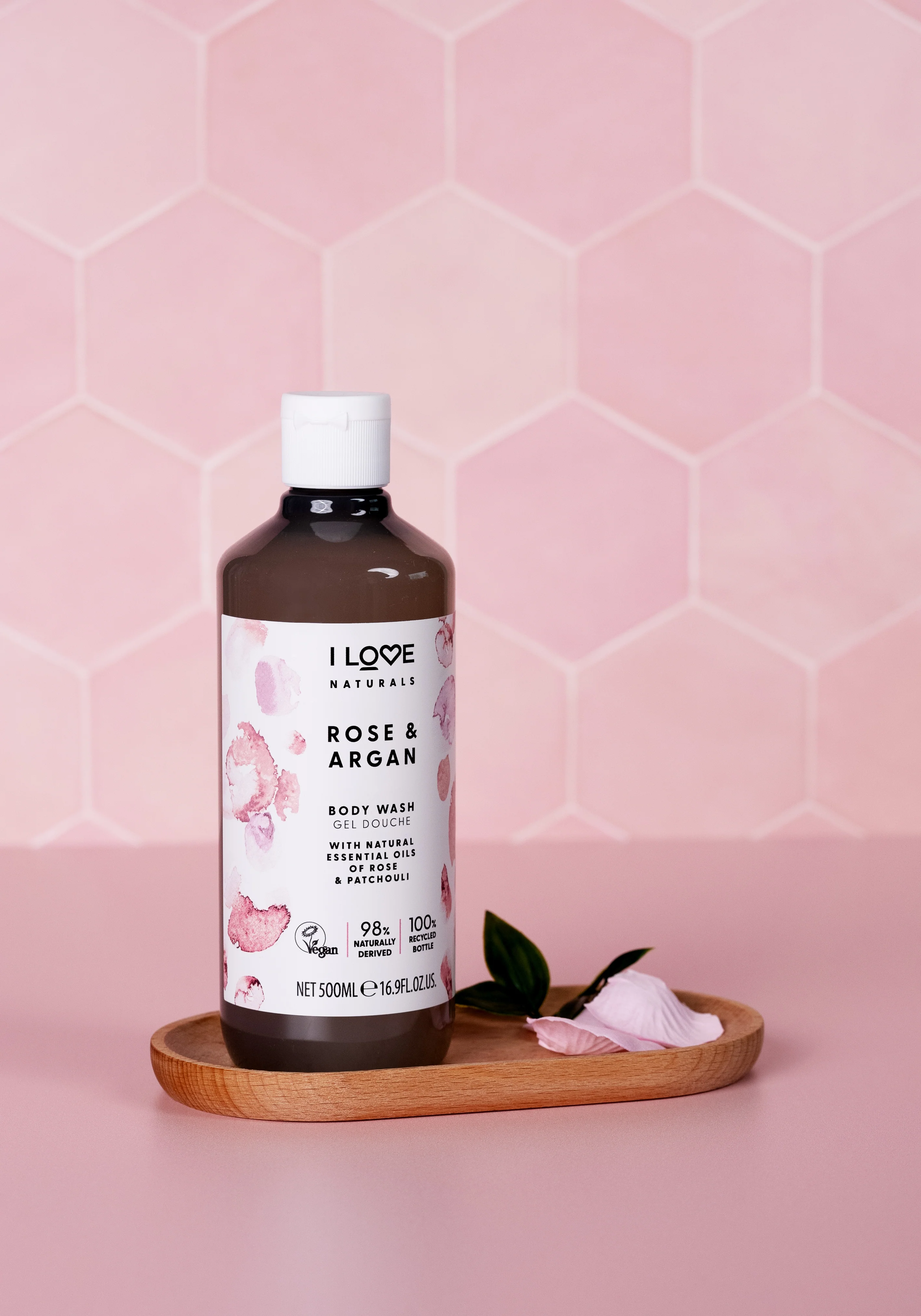 I Love Naturals Body Wash Rose & Argan 500ml - Image 12
