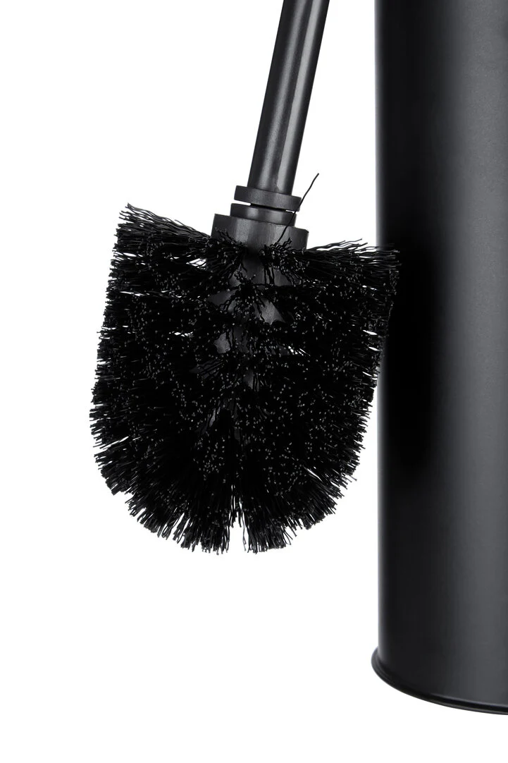 Indy Matt Black Square Design Toilet Brush Holder - Image 4