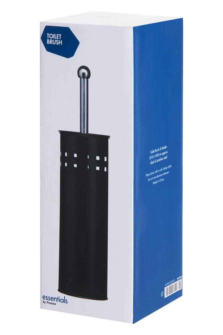 Indy Matt Black Square Design Toilet Brush Holder - Image 5
