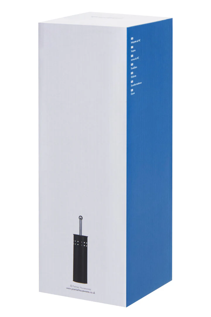 Indy Matt Black Square Design Toilet Brush Holder - Image 6