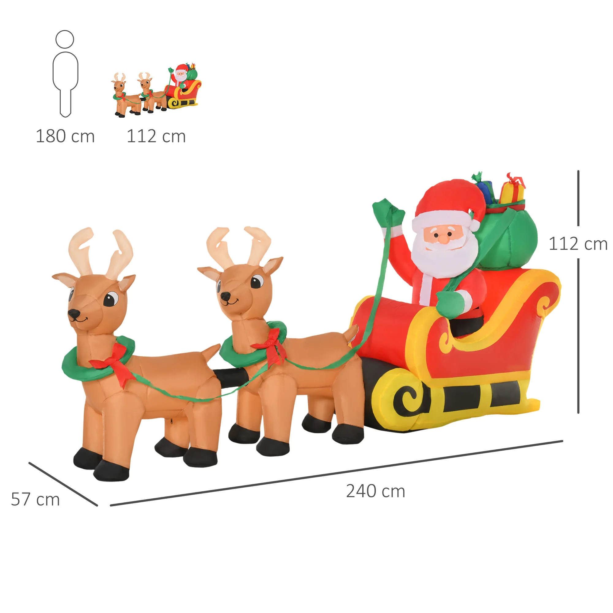 Inflatable Santa Claus On Sleigh - Image 2
