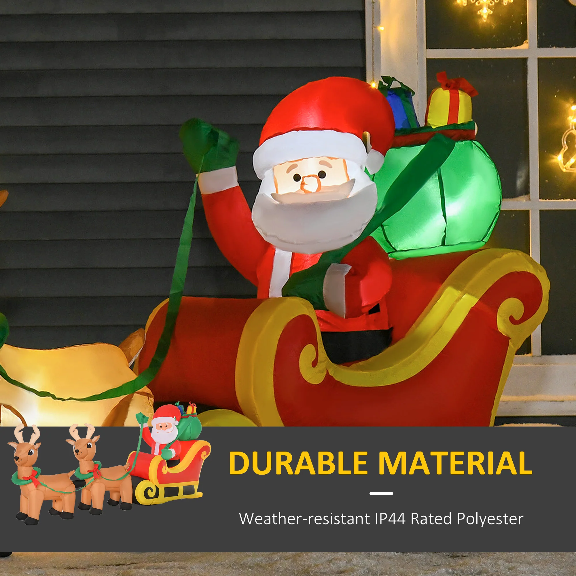 Inflatable Santa Claus On Sleigh - Image 4