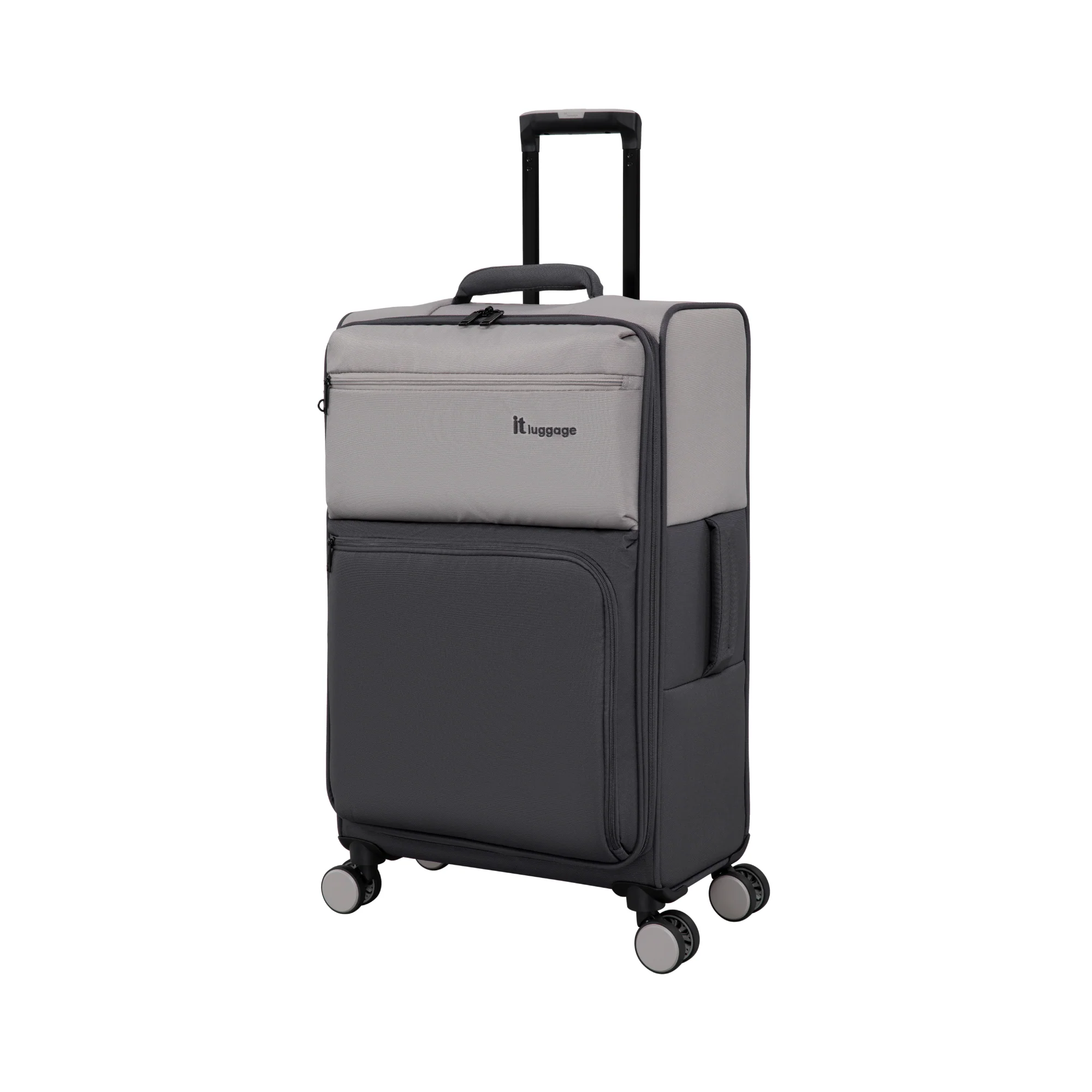IT Luggage Megalite EVA Lightweight Expandable Suitcase - Cabin, Medium & Large Soft Shell Luggage - Ash Grey - Image 4