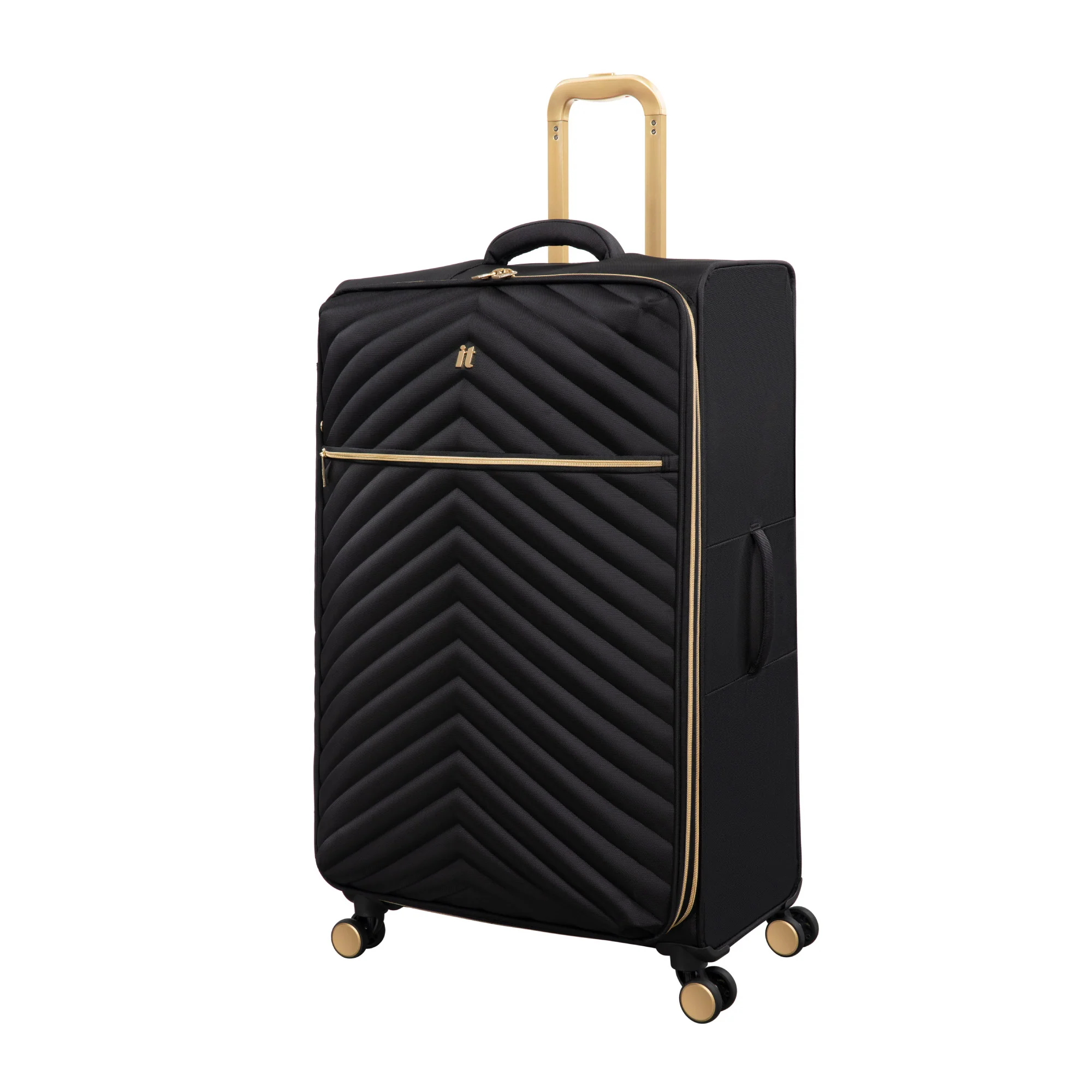 IT Luggage Plentitude II EVA Lightweight Suitcase - Cabin, Medium & Large Soft Shell Luggage - Black & Gold - Image 5