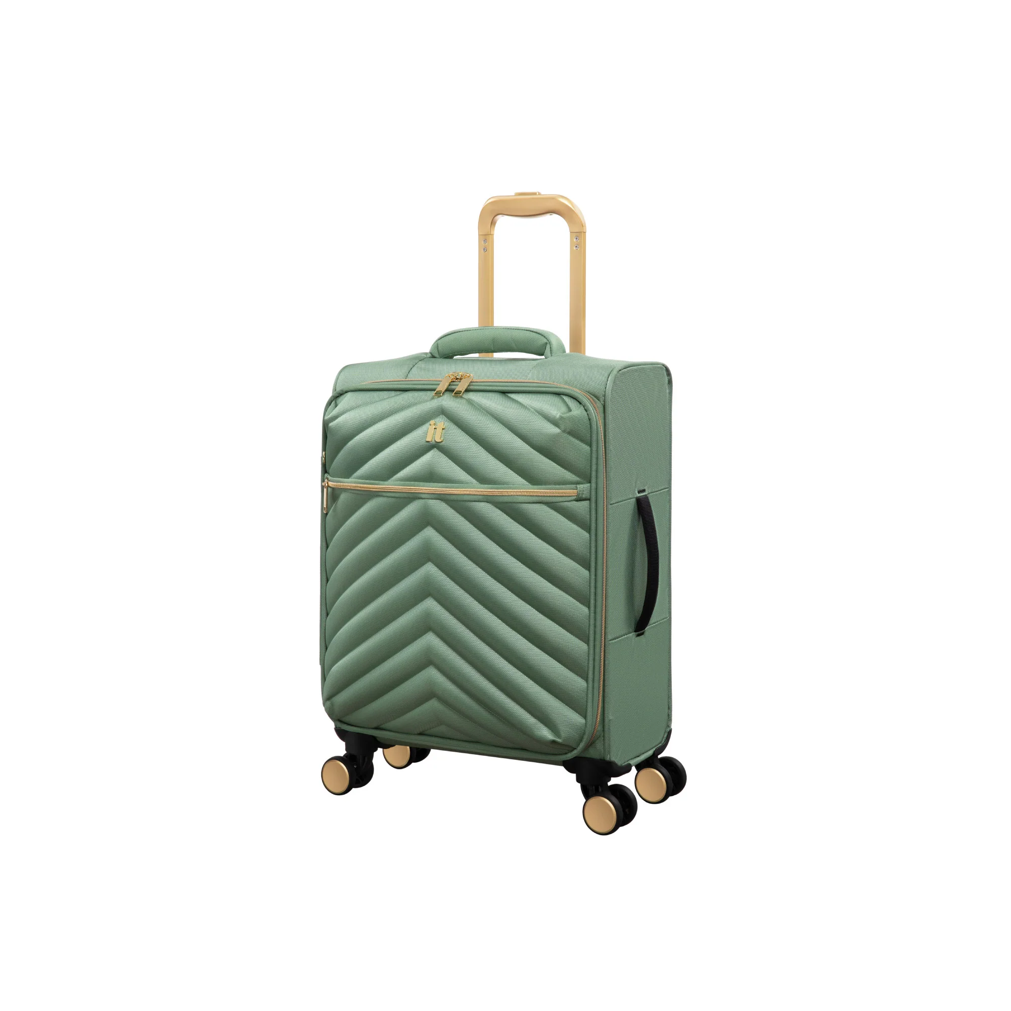 IT Luggage Plentitude II EVA Lightweight Suitcase - Cabin, Medium & Large Soft Shell Luggage - Matcha Green & Gold - Image 3