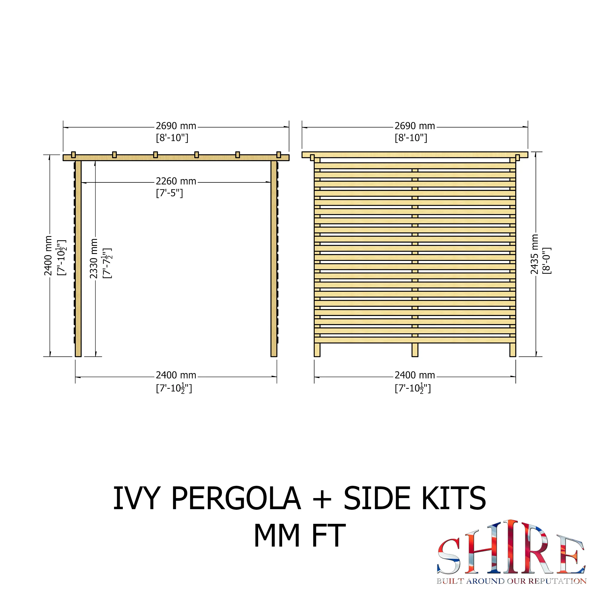 Ivy Pergola Kit 8x8 & Sides - Image 4