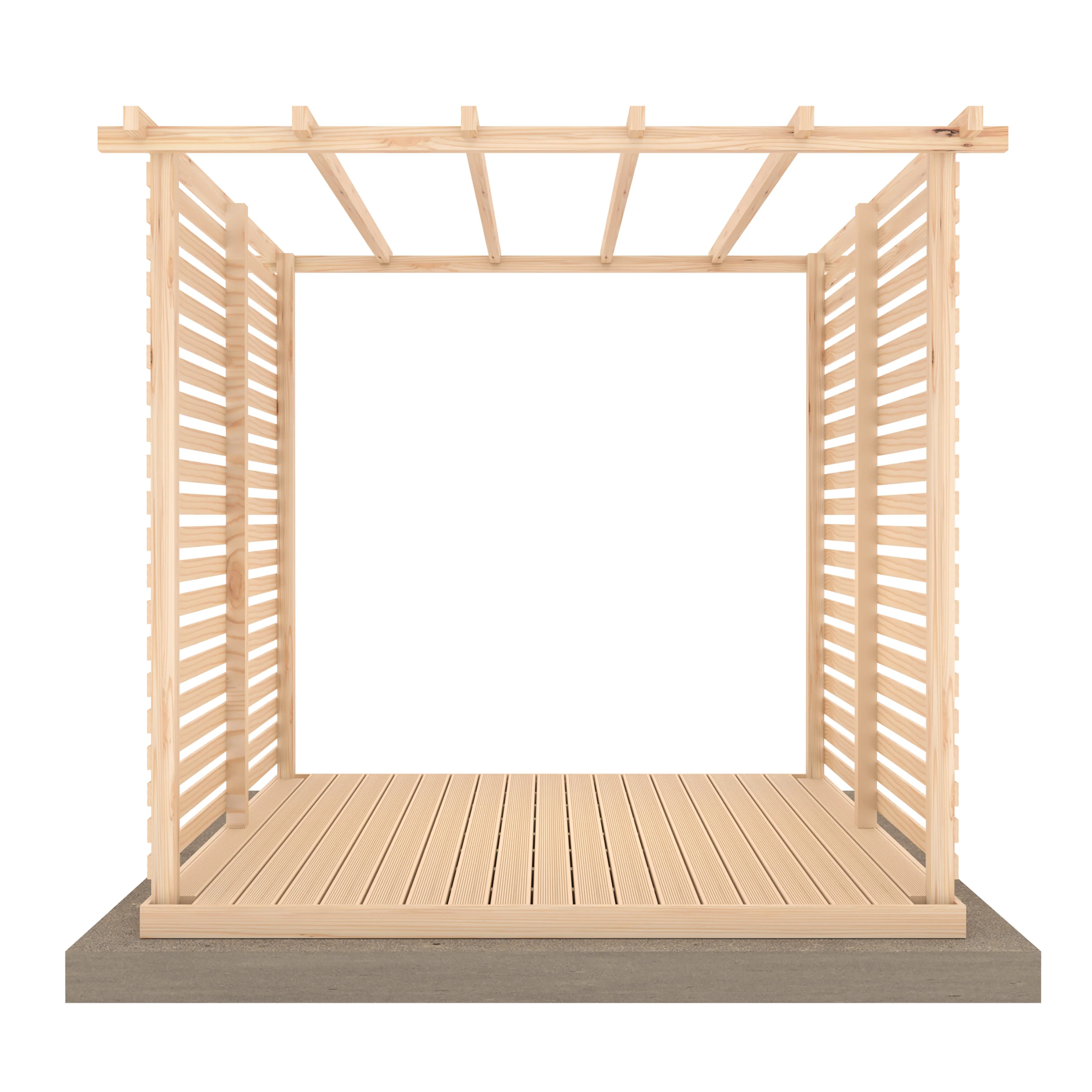 Ivy Pergola Kit With Decking & Sides 8x8 - Image 3