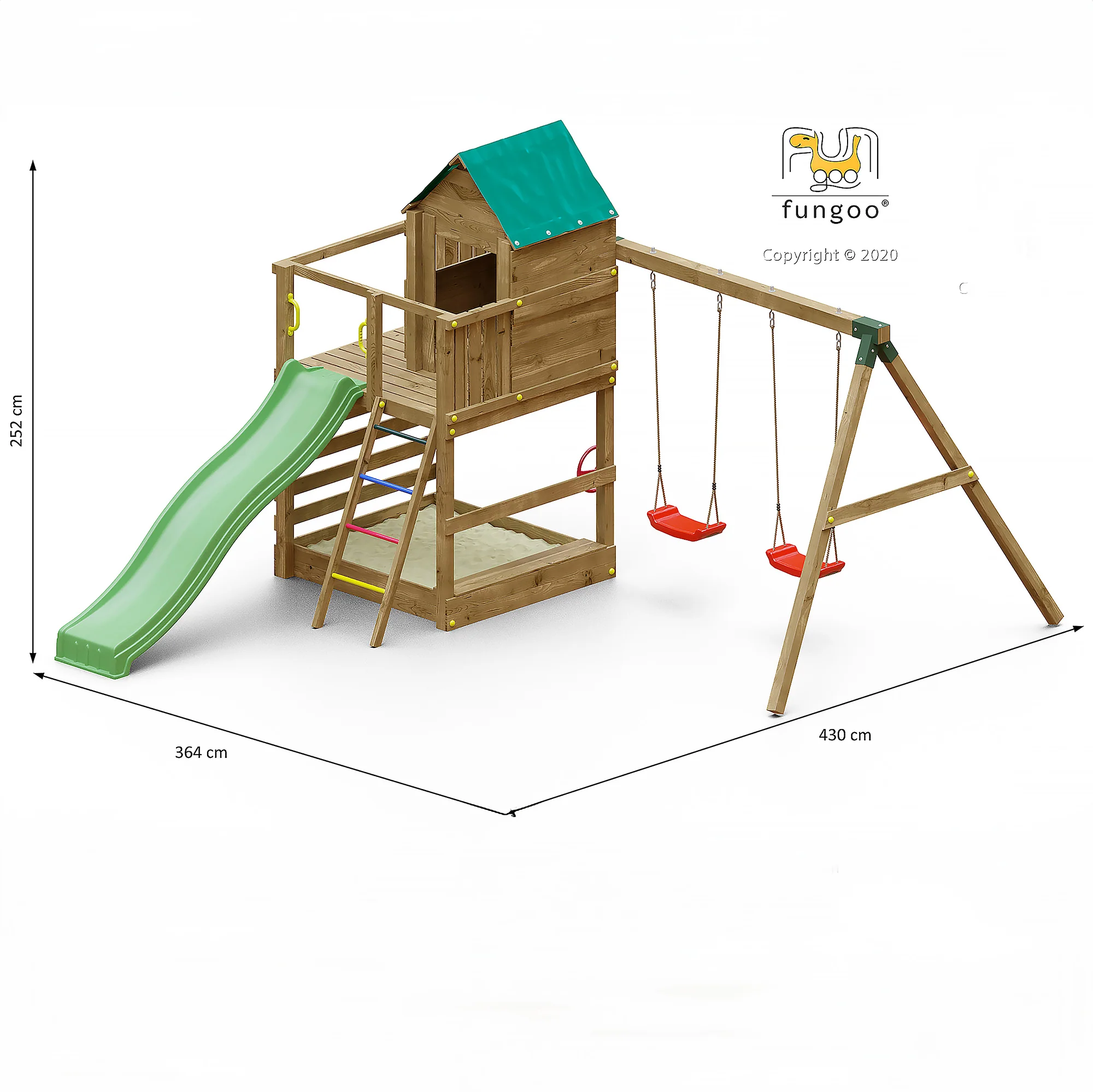 Jarcas Playfort - Climbing Frame With Swings And Slide - Image 4