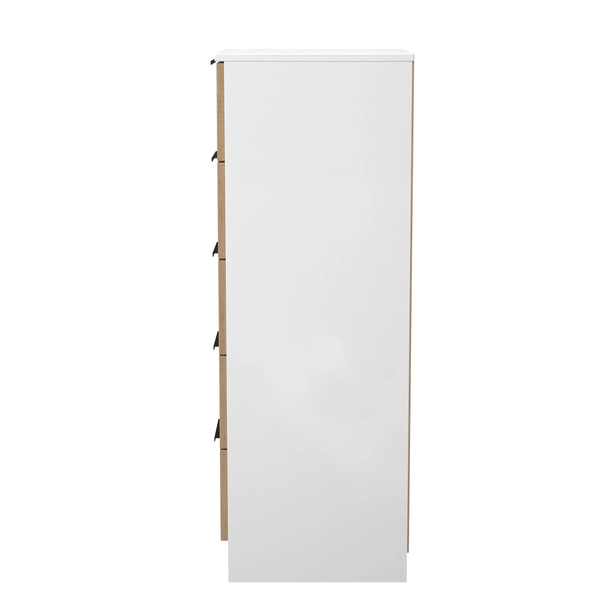 Java 5 Drawer Bedside in Slatted Effect / White - Ready Assembled - Image 2