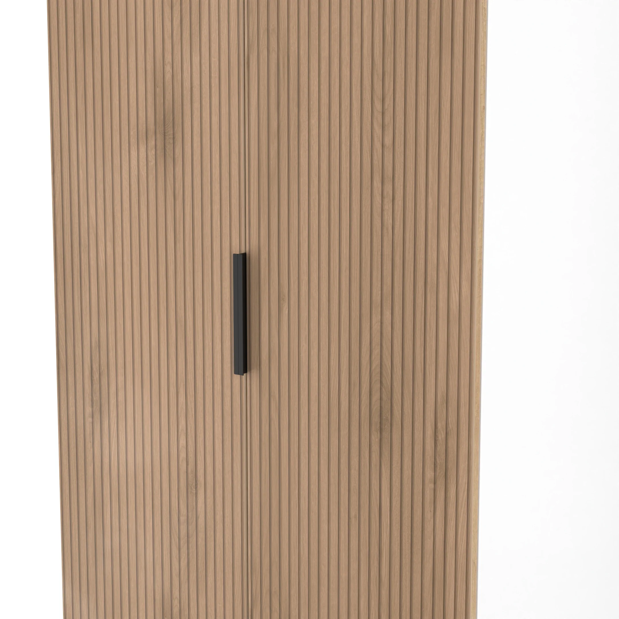 Java Tall 2 Door 2drw Robe in Slatted Effect / White - Ready Assembled - Image 4