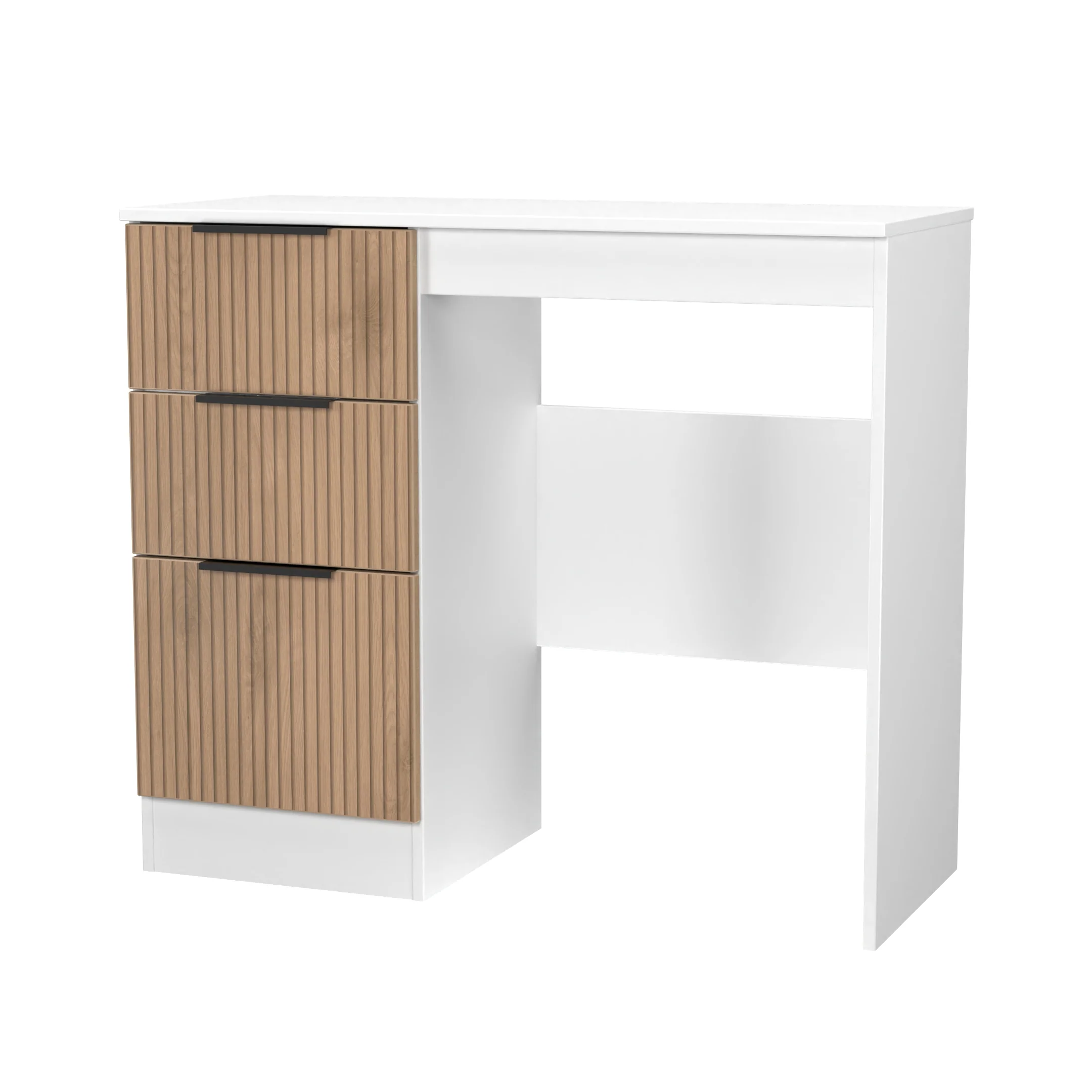 Java Vanity Desk in Slatted Effect / White - Ready Assembled - Image 4