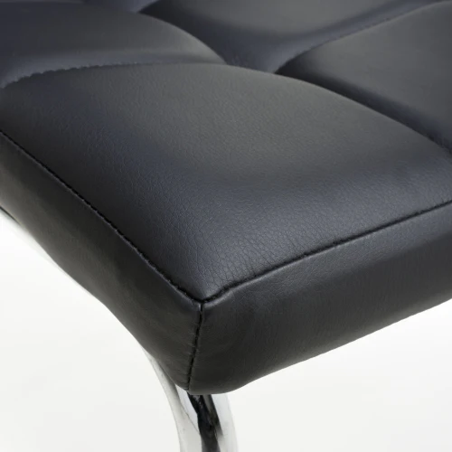 Jenner Leather Effect Black/Chrome Dining Chair - Set Of 2 - Image 6