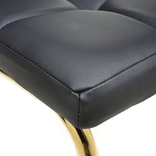 Jenner Leather Effect Black/Gold Dining Chair - Set Of 2 - Image 6